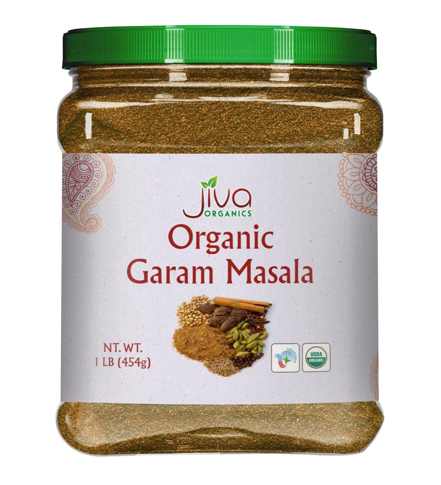 Jiva Organics Organic Garam Masala Powder 1lb Bulk Jar - Non-GMO, Salt-Free Indian Spice Blend - Buy Online on SooperMarket.com