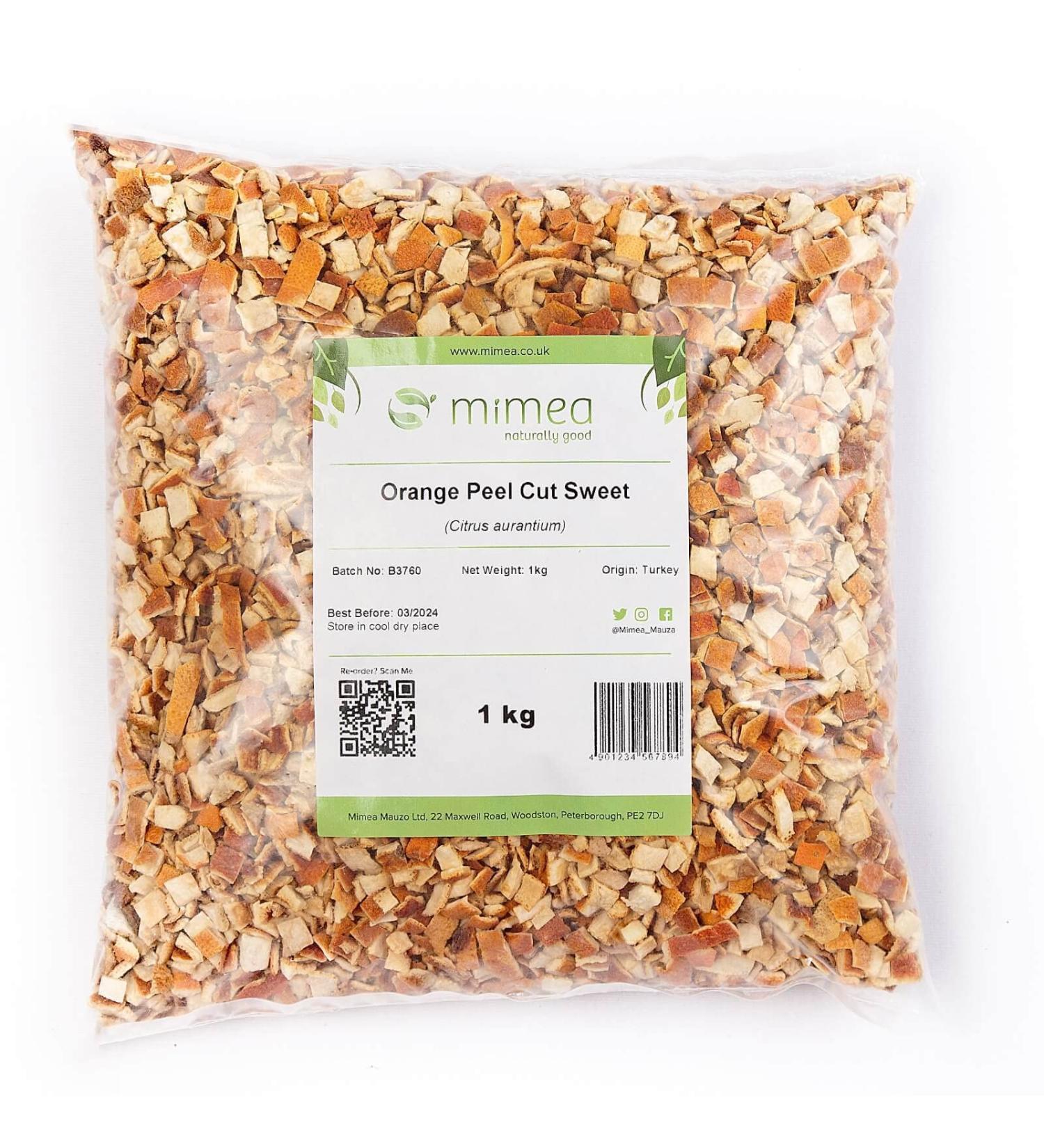 Orange Peel Sweet Cut from Mimea - Great for Cooking Baking Distilling and More 1kg - Buy Online on SooperMarket.com