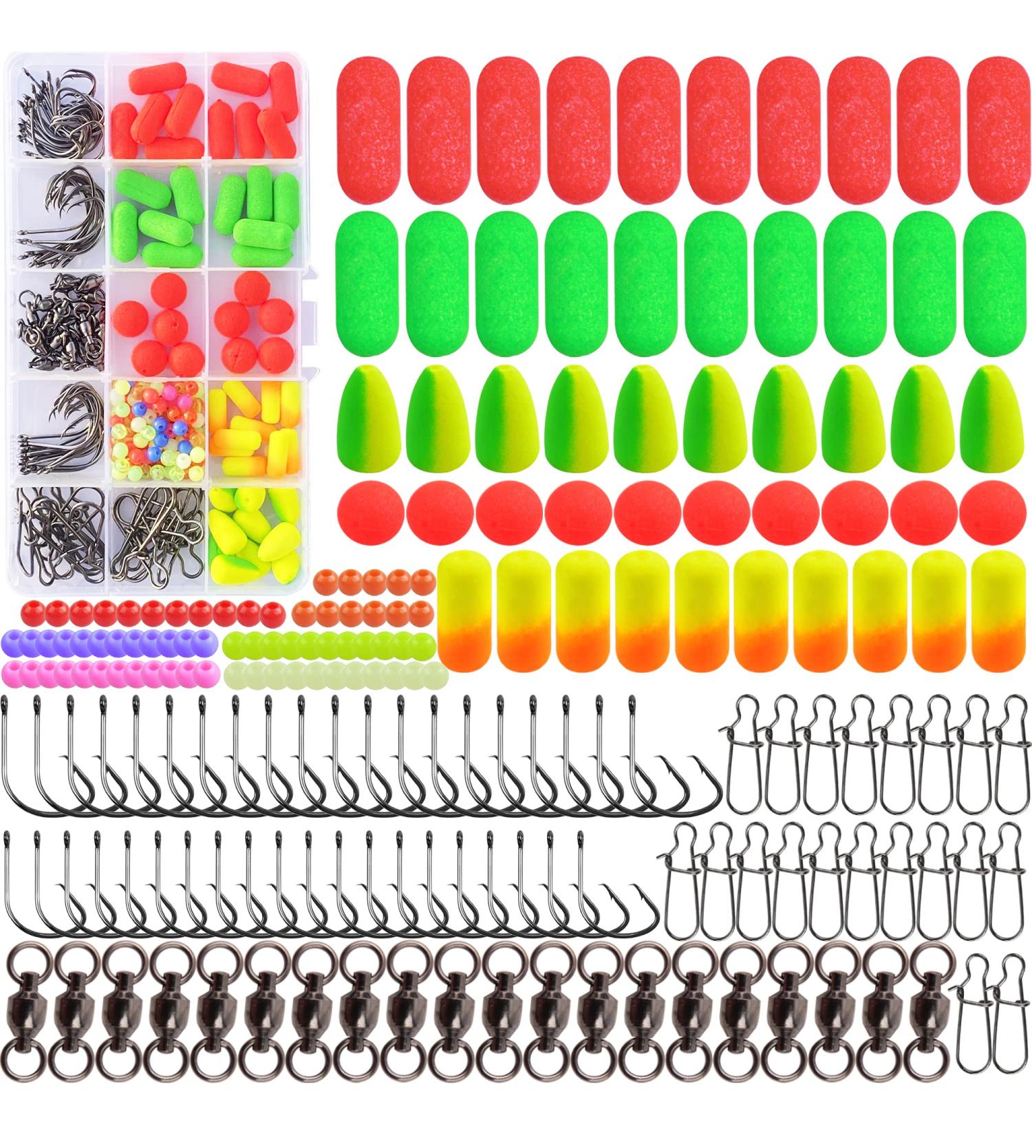 Pompano Rigs Making Kit - Surf Fishing Rig with 210pcs of Bottom Rig Parts, Snell Floats, Beads, Circle Hooks, Swivels, and Snaps - Saltwater Fishing Accessories for Surf Fishing - Buy Online on SooperMarket.com