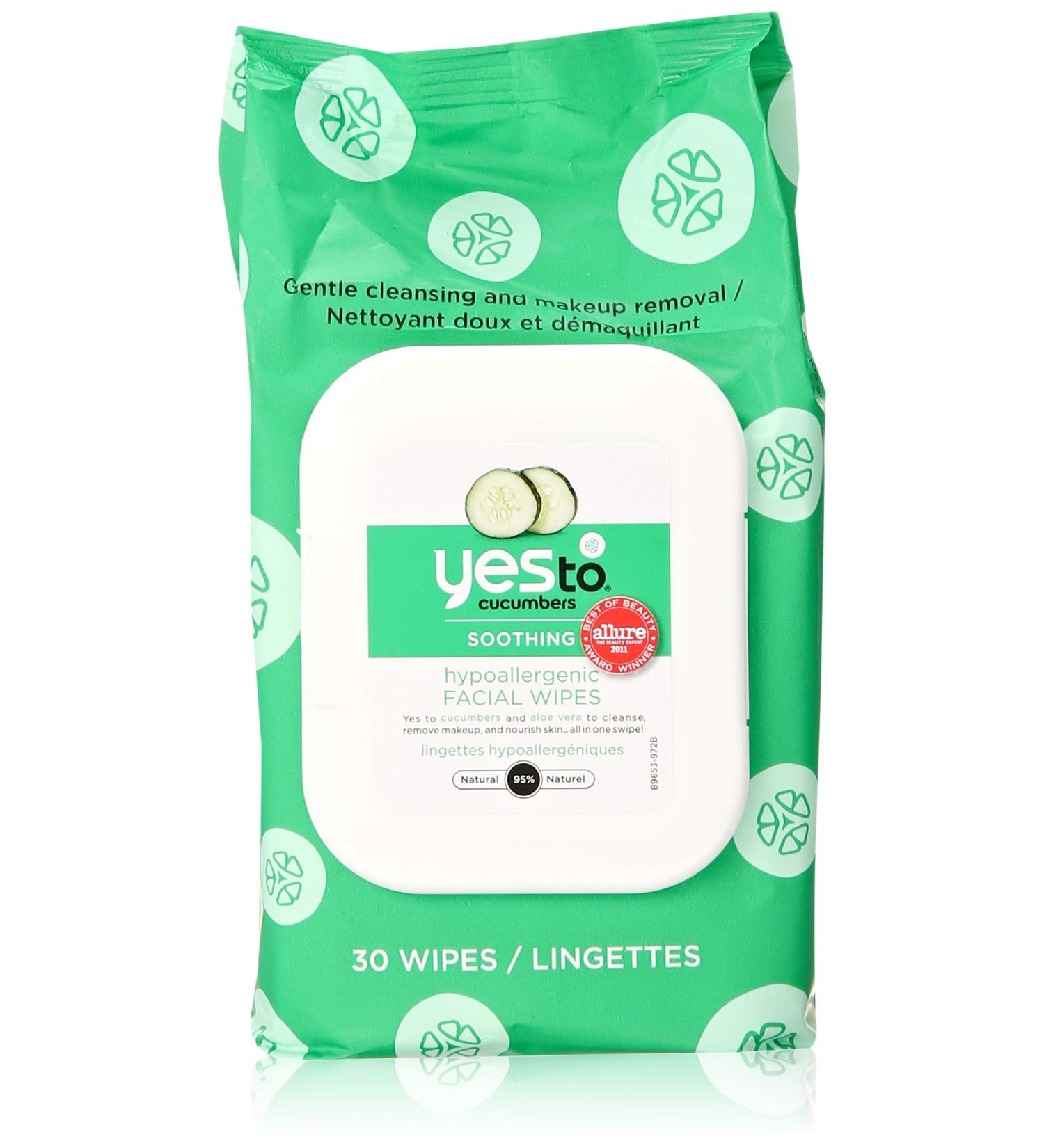 Yes To Cucumbers Facial Towelettes, Hypoallergenic, 30 Count (Pack of 3) - Buy Online on SooperMarket.com
