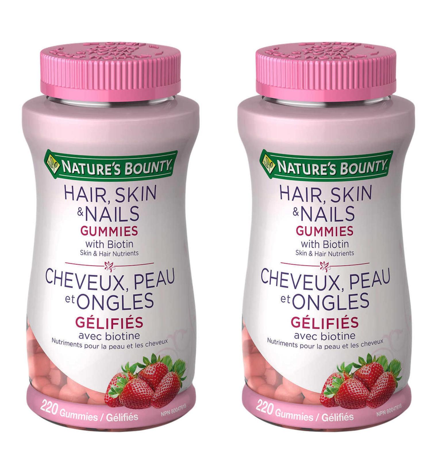 Nature's Bounty Hair Skin & Nails Gummies with Biotin - 220 Gummies x 2 Pack - Total 440 Gummies - Buy Online on SooperMarket.com