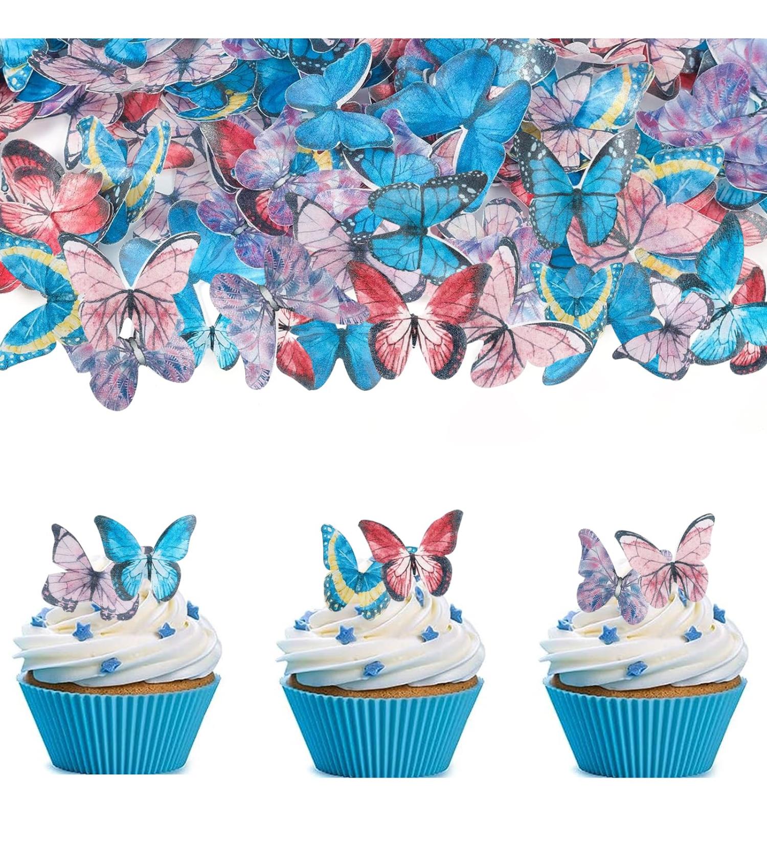 Shop 40 Edible Butterflies for Cake Decoration | Tortendeco Edible Tart Decorations - Buy Online on SooperMarket.com