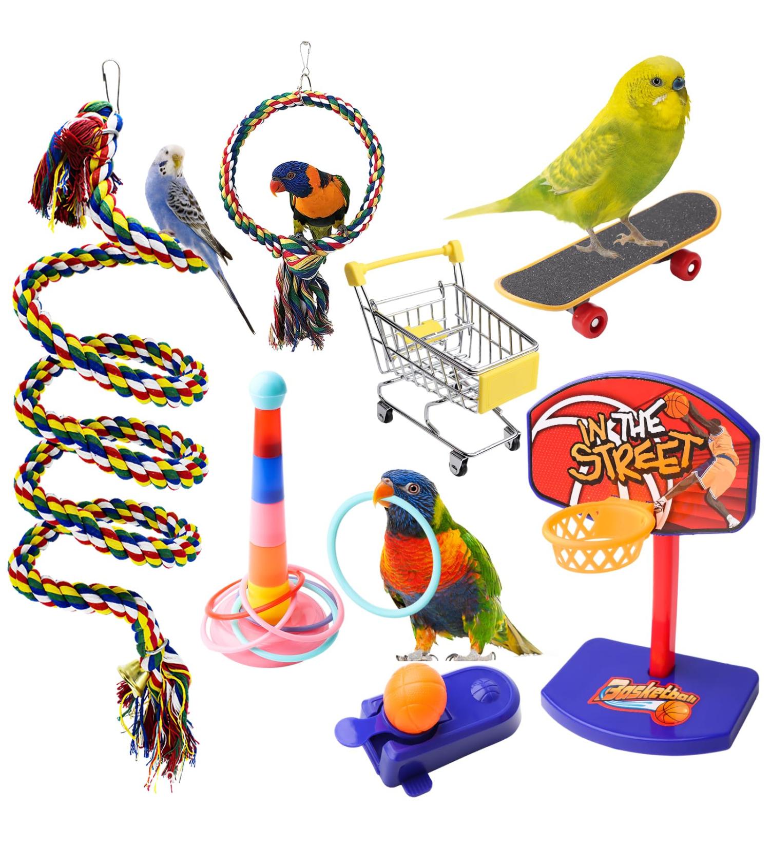 Aedcbaide Bird Parrots Toys - Parakeet Parrot Swing Included - Buy Online on SooperMarket.com
