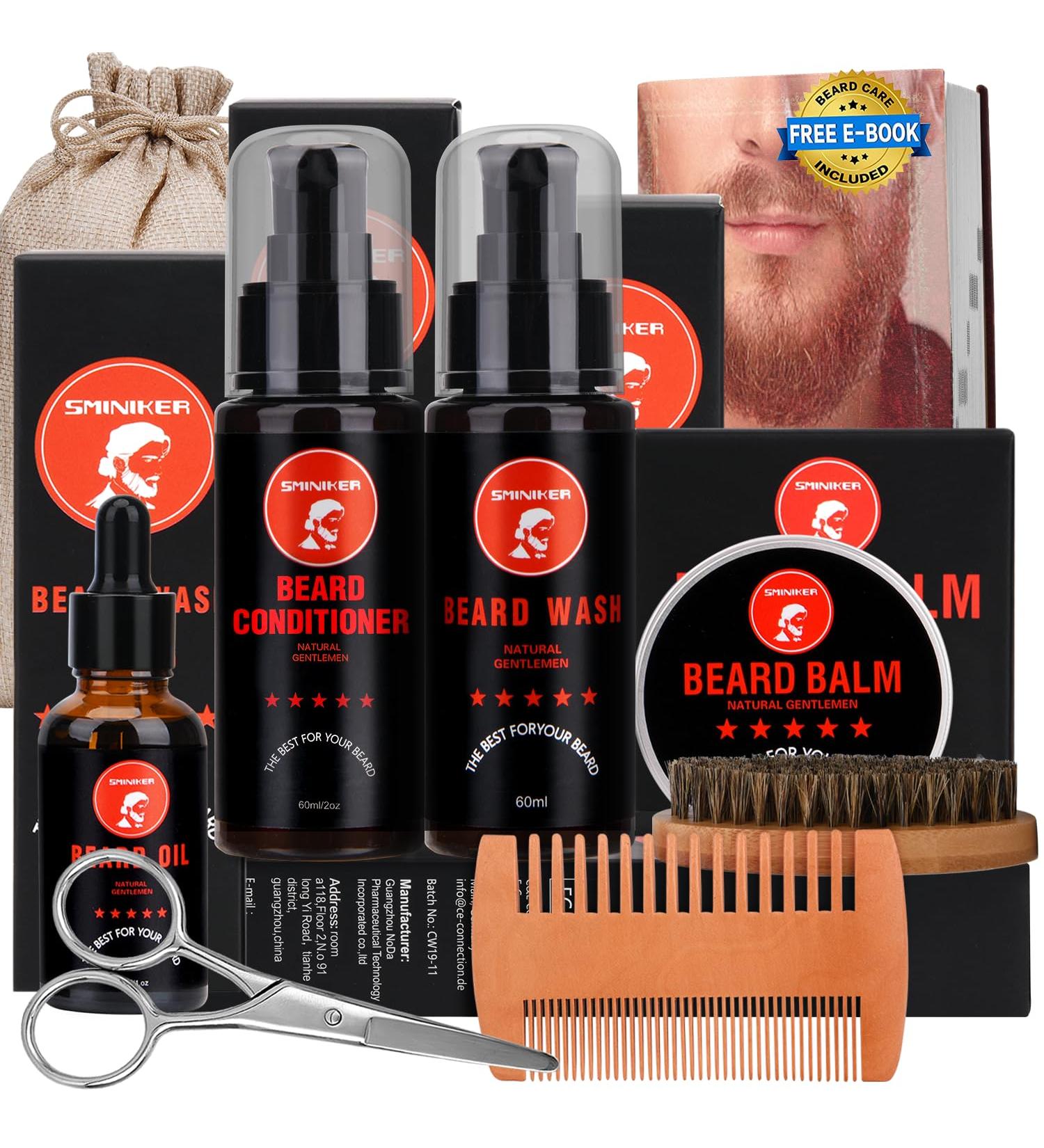 Beard Grooming Kit Beard Kit with Beard Oil Beard Balm Beard Wash Beard Brush Beard Comb Mustache Scissors Beard Care Unique Gifts for Men Beard Set&Kit - Buy Online on SooperMarket.com