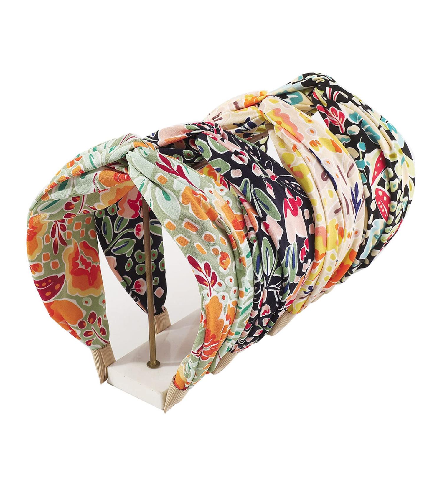 Jseng 4 Pcs Wide Cross Knot Headbands - Elastic Floral Hair Accessories for Women & Girls - Buy Online on SooperMarket.com