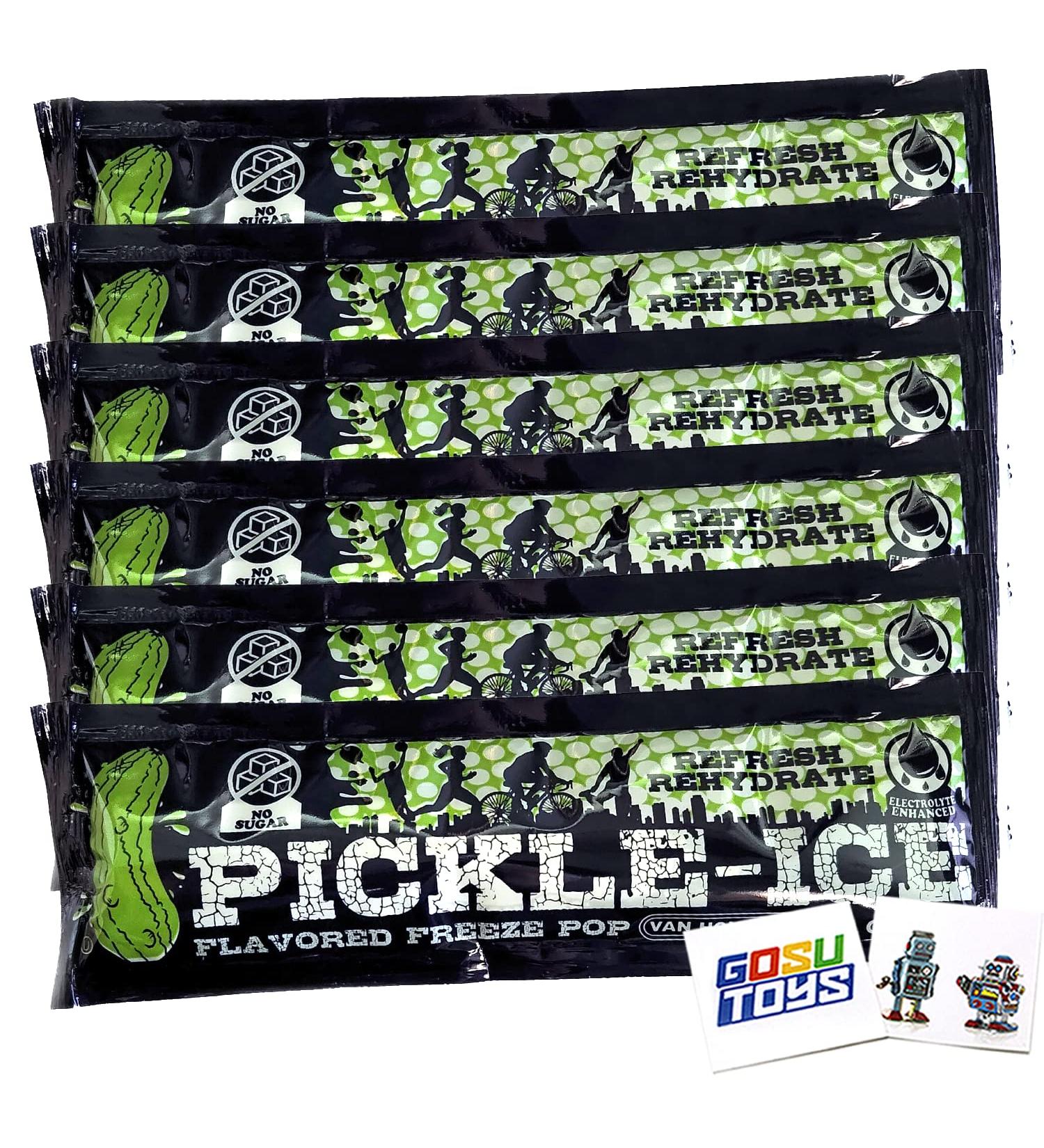 Van Holtens Pickle Ice Freeze Pop (6 Pack) with 2 Gosutoys Stickers - Buy Online on SooperMarket.com