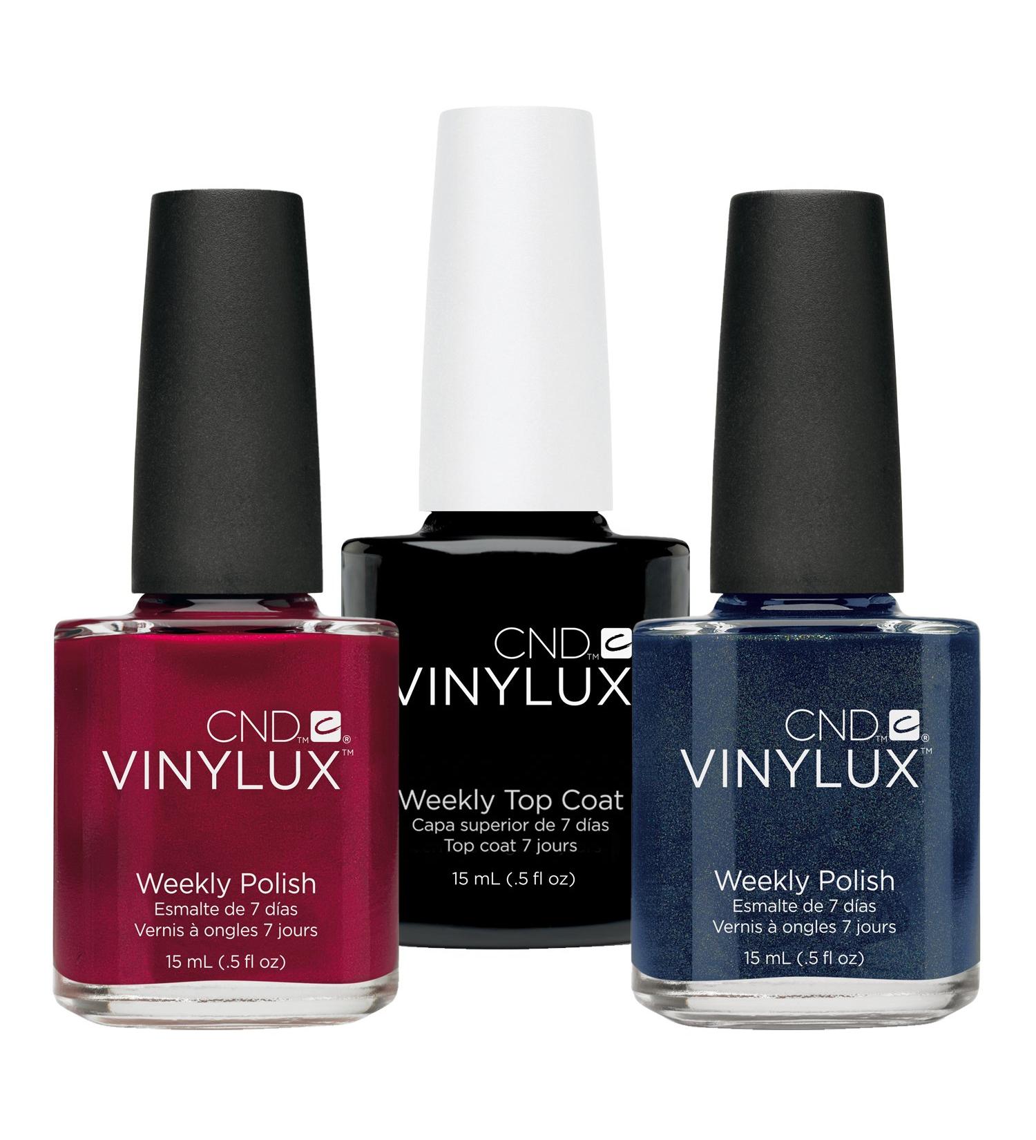CND Vinylux Red Baroness plus Midnight Swim plus Top Coat 15 ml 1 pack (1 x 45 ml)