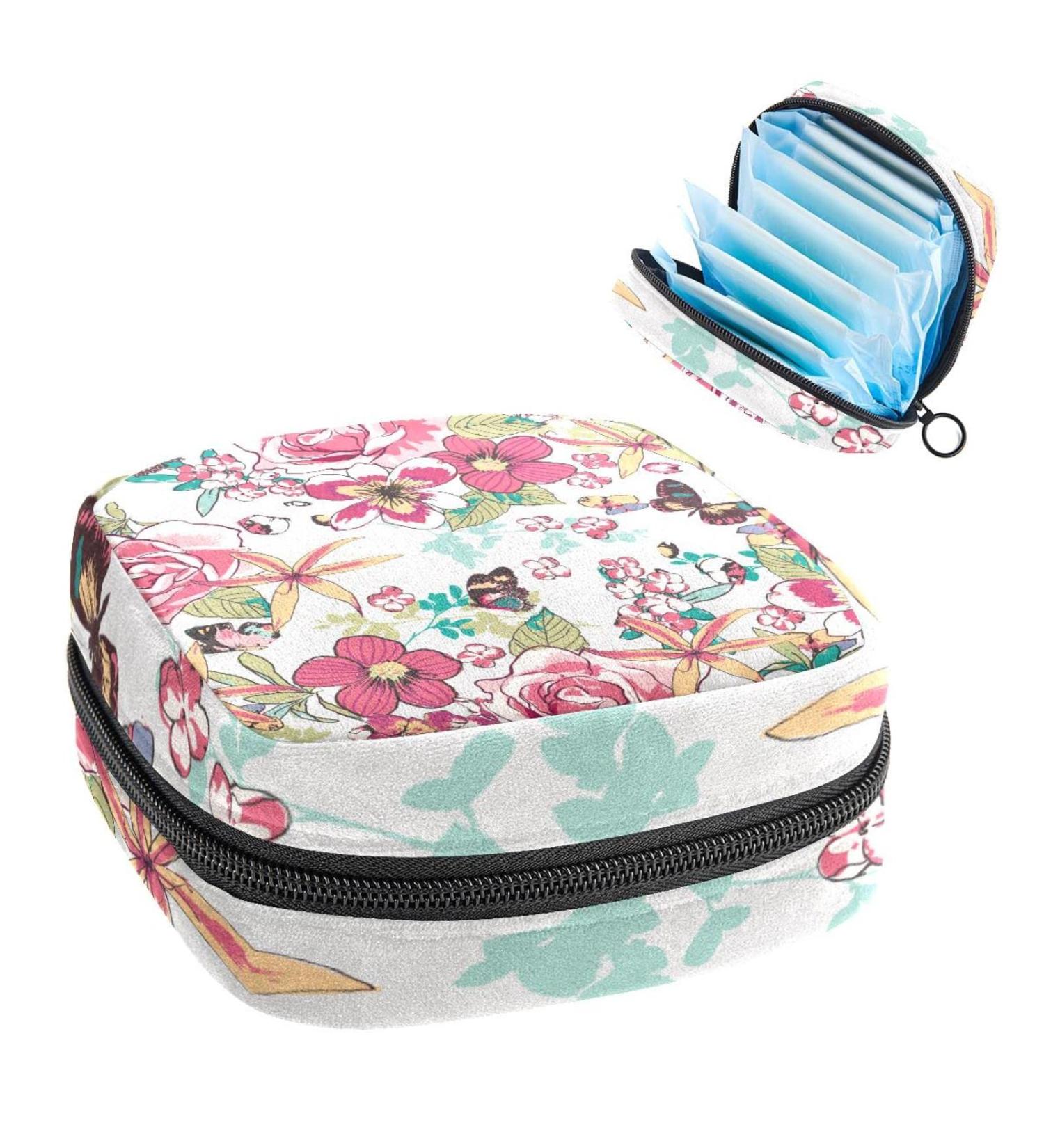 Anna Cowper Flower Sanitary Napkin Storage Bag Feminine Menstrual Cup Pouches Nursing Pad Holder Tampon Bags Portable Period Bag for Women Teen Girls 1Pcs Multi-colored 5 - Buy Online on SooperMarket.com