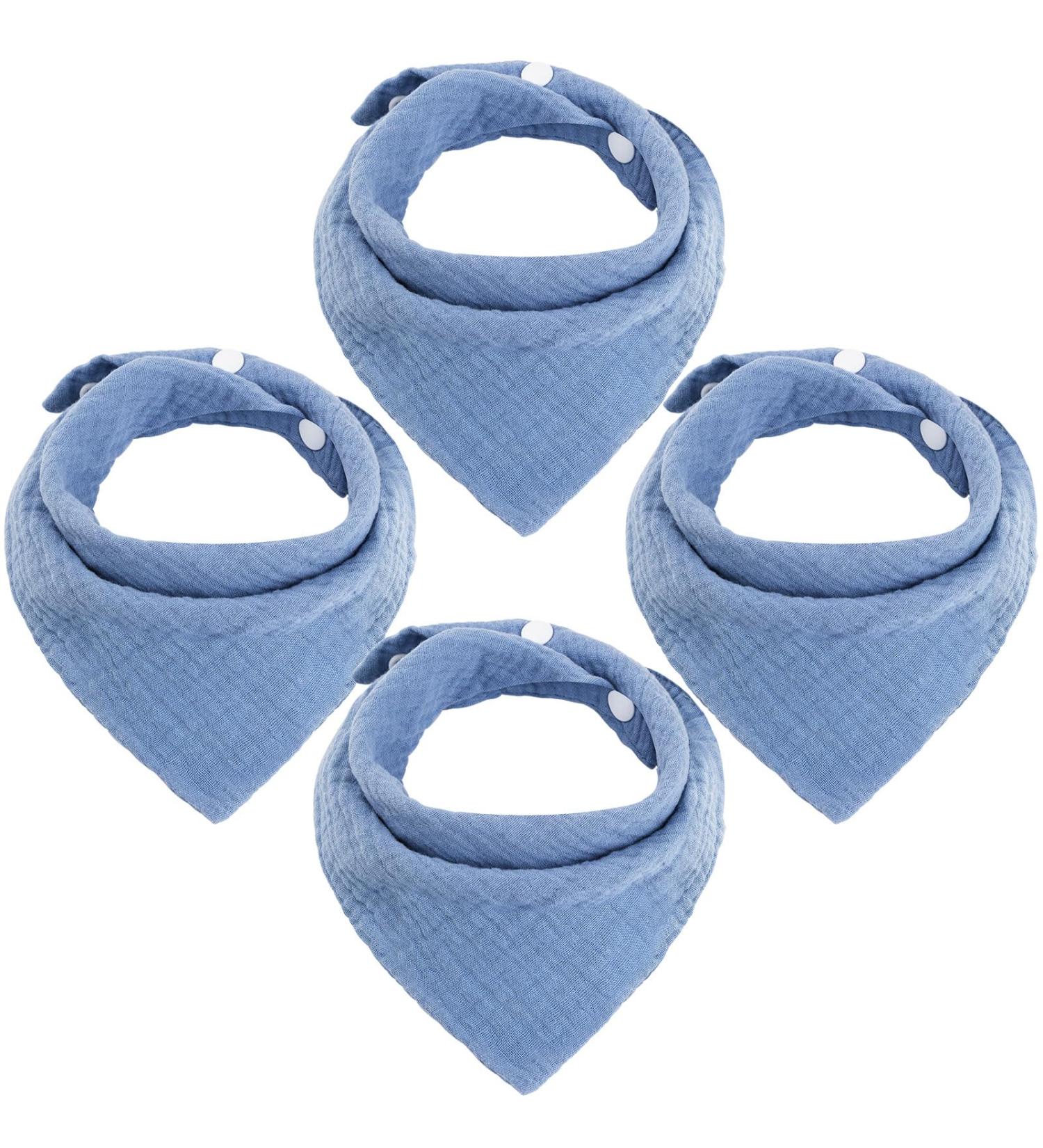 WD&CD 4-Piece Triangle Baby Dribble Bibs | Adjustable Buttons | Soft & Absorbent for Boys & Girls - Buy Online on SooperMarket.com