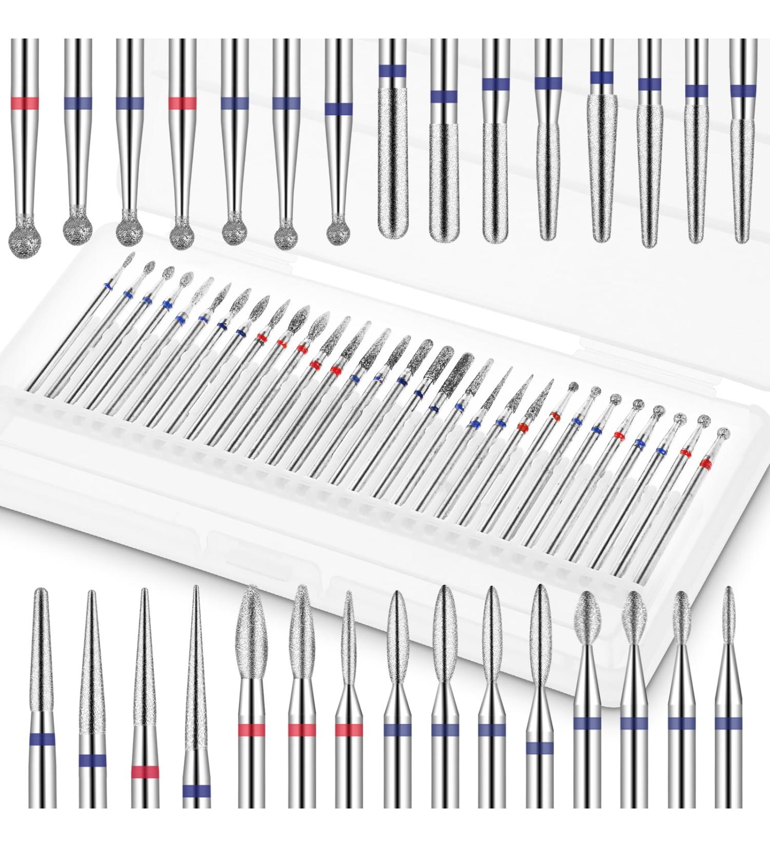 Cobee 30 Pcs Tungsten Carbide Nail Drill Bits Set - Professional Electric Nail Cutter Safety Bits for Acrylic Gel Nails - Manicure Supplies Tool - Buy Online on SooperMarket.com