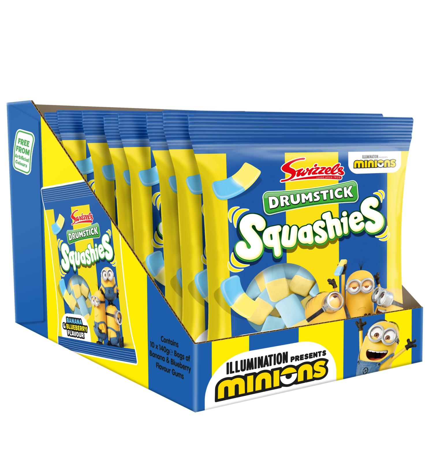 Swizzels Squashies Minion Sweets - Banana & Blueberry Flavour Sweets - Multipack (12 x 120g)