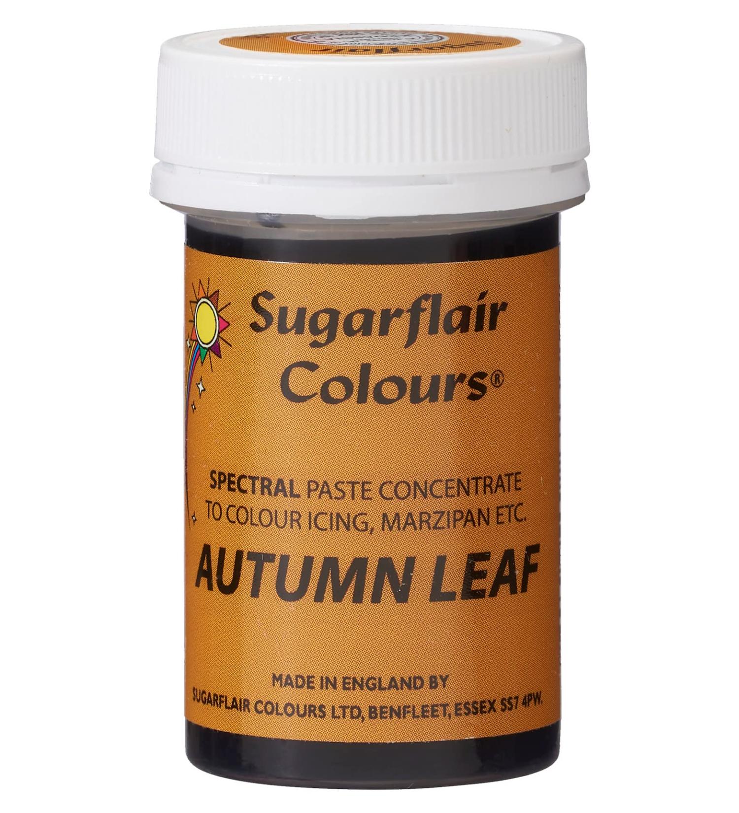 Sugarflair Autumn Leaf Spectral Food Colouring Paste Highly Concentrated for Use with Sugar Pastes Buttercream Royal Icing or Cake Mix Vibrant Colour Dye - 25g Autumn Leaf Gold