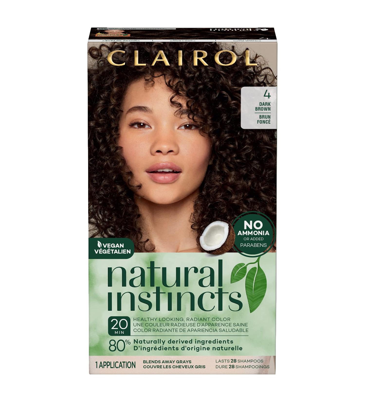 Clairol Natural Instincts Demi-Permanent Hair Dye 4 Dark Brown Color - 5.85 Fl Oz (Pack of 1) - Buy Online on SooperMarket.com