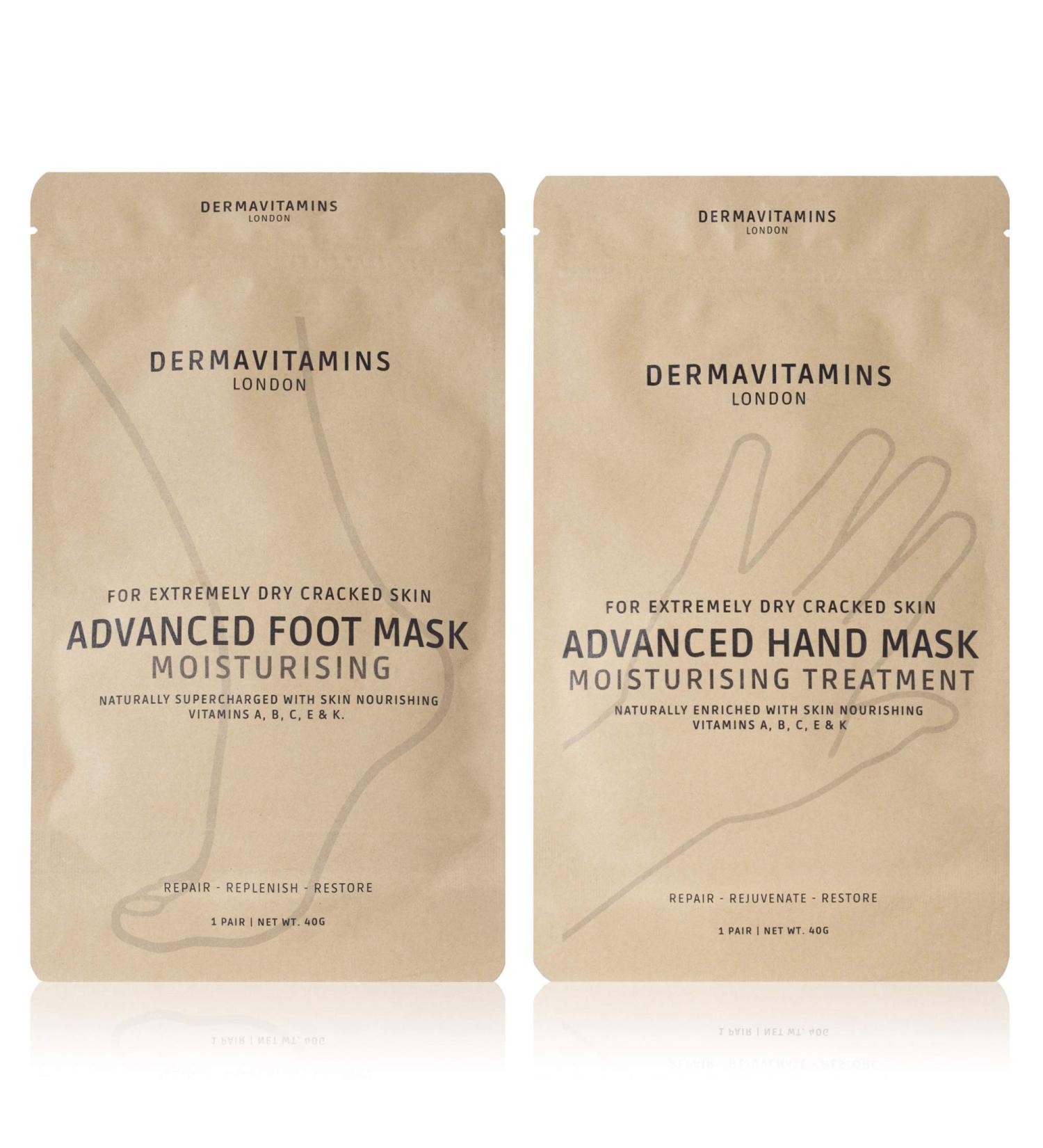 Dermavitamins Advanced Moisturising Foot & Hand Mask Set - Hydrating Treatment for Soft Skin - Buy Online on SooperMarket.com