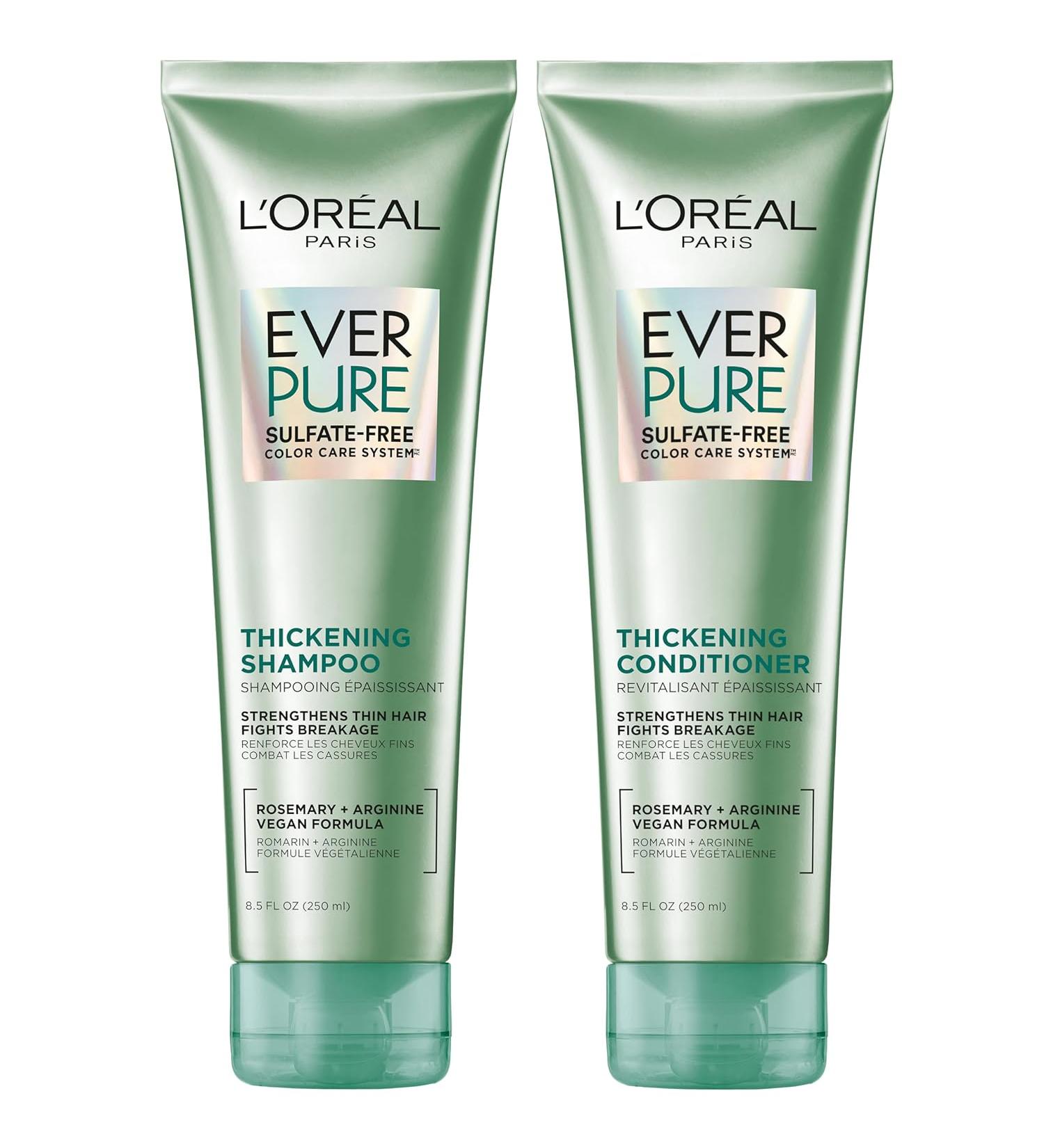 L'Oreal Paris EverStrong Thickening Shampoo and Conditioner Kit with Rosemary - 8.5 Fl Oz each - Buy Online on SooperMarket.com