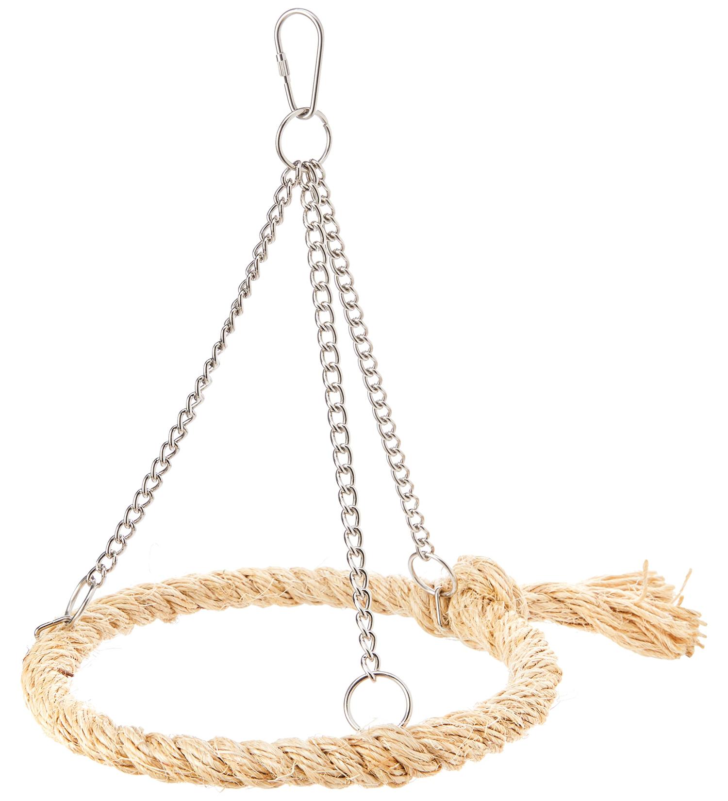 Nobby Cage Toy Sisal Swing Ring - Natural 24x 18 cm | Durable & Fun for Pets | International Shipping Available - Buy Online on SooperMarket.com