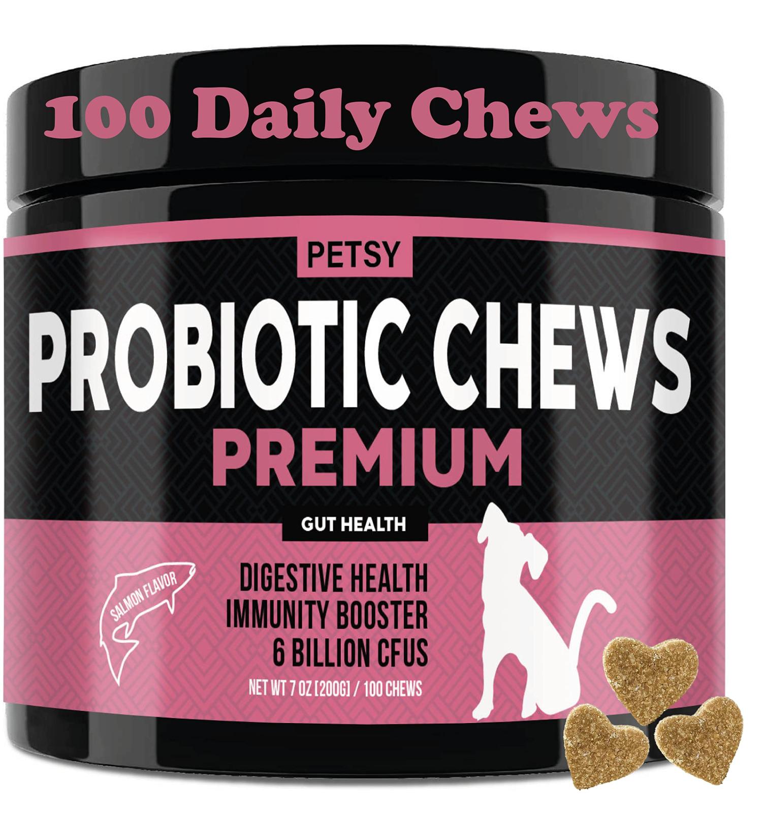 Premium Dog Probiotics 5BIL CFUs | 12 Strains Good Bacteria for Gut & Skin Health | Immune Support & Itch Relief | Salmon Flavored Chews for All Breeds & Ages - Buy Online on SooperMarket.com
