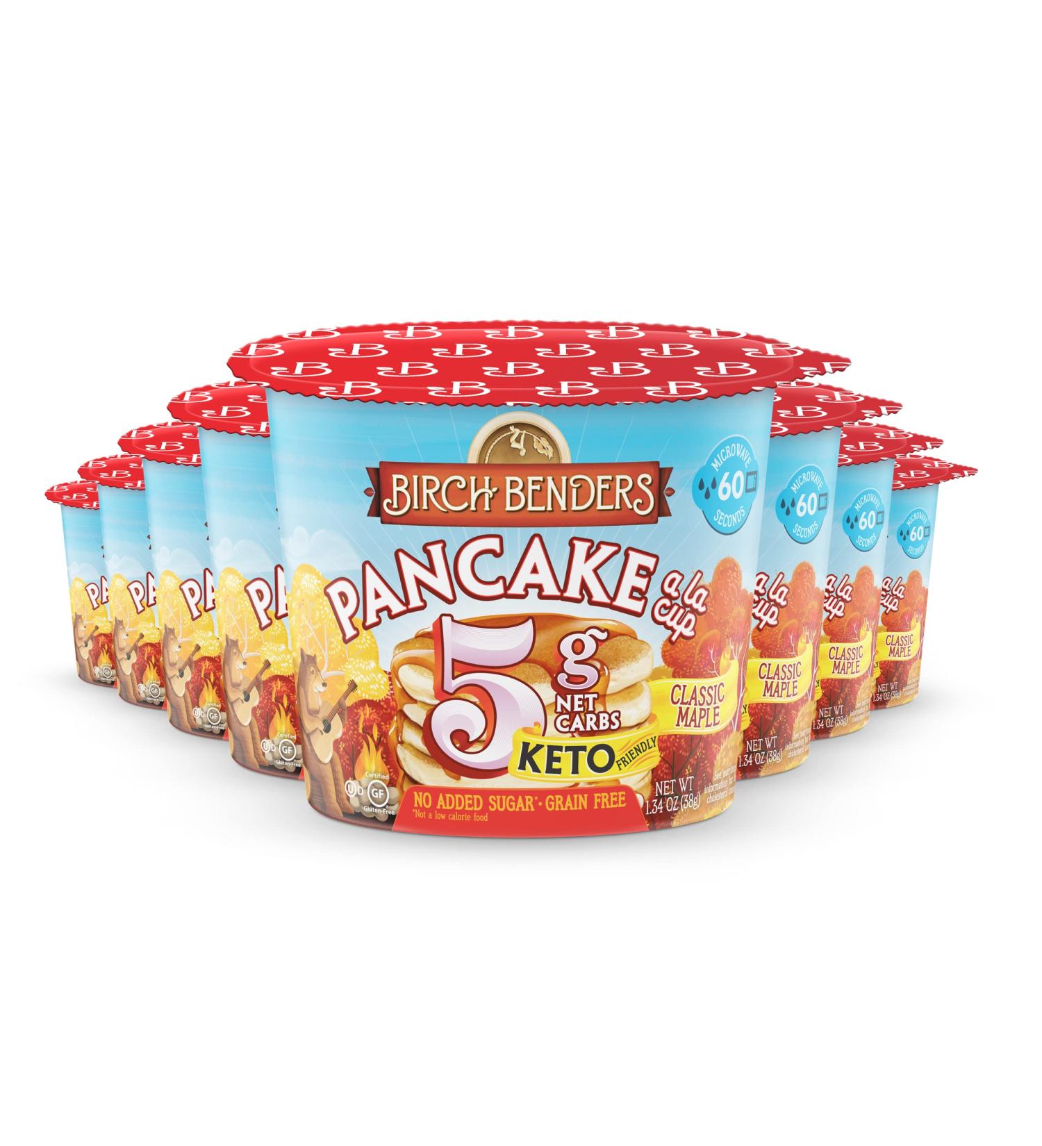 Birch Benders Classic Maple Pancake Keto Mug Cake Cups - Grain-Free, Gluten-Free, 4 Net Carbs - 8 Single Serve Cups - Buy Online on SooperMarket.com