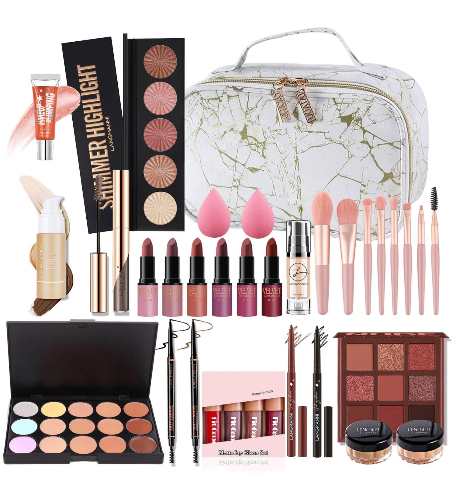 FantasyDay Multifunctional Makeup Gift Set - Complete Cosmetics Kit for Face Eyes & Lips | Eyeshadow Palette Lipstick Rouge Mascara & Brush - Perfect for Every Occasion - Buy Online on SooperMarket.com