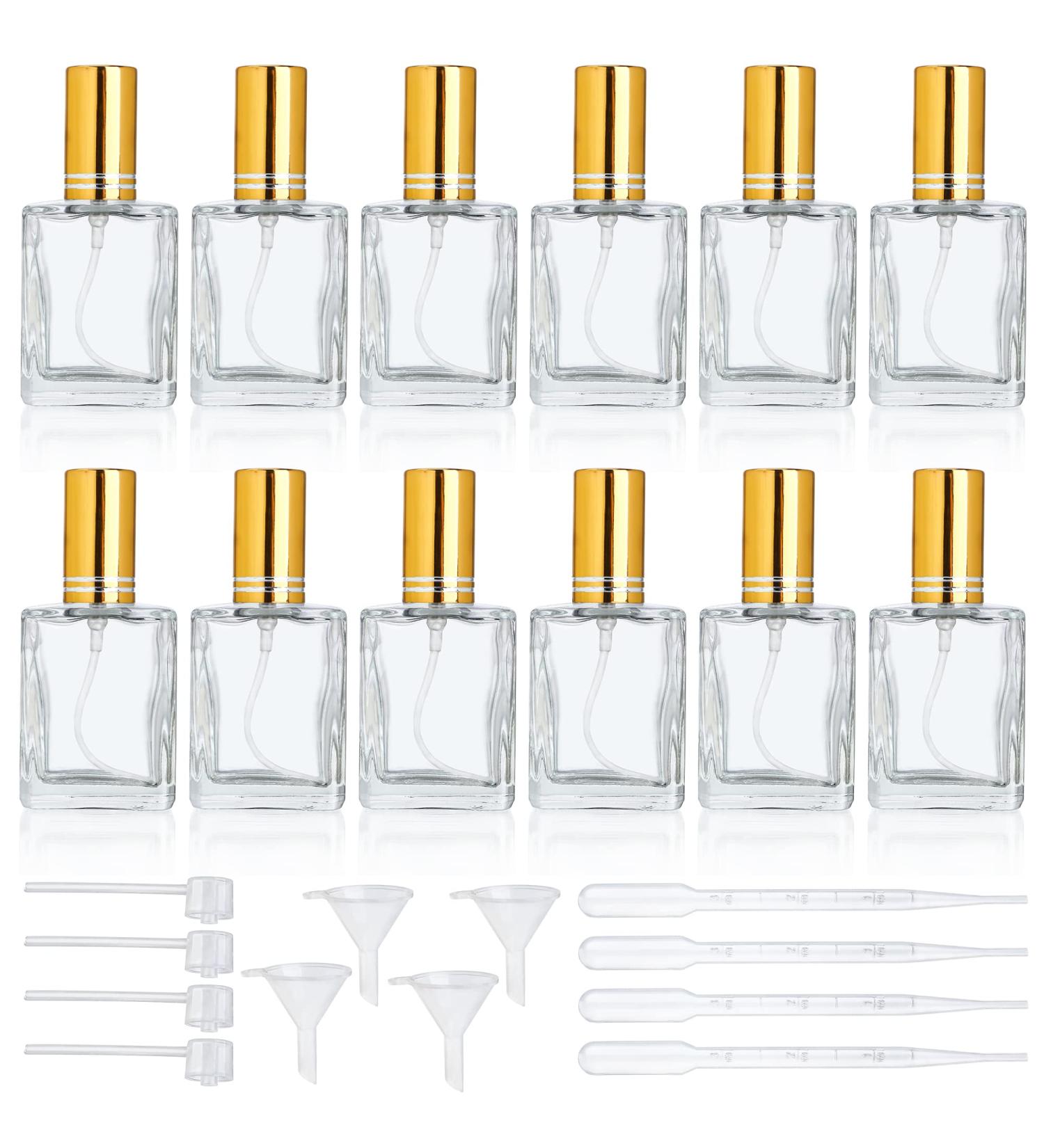 Yu Feng 12 Pack 15ml Transparent Glass Perfume Spray Bottles - Refillable Fine Fog Containers for Essential Oils Cleaning & Liquid Fragrance - Buy Online on SooperMarket.com