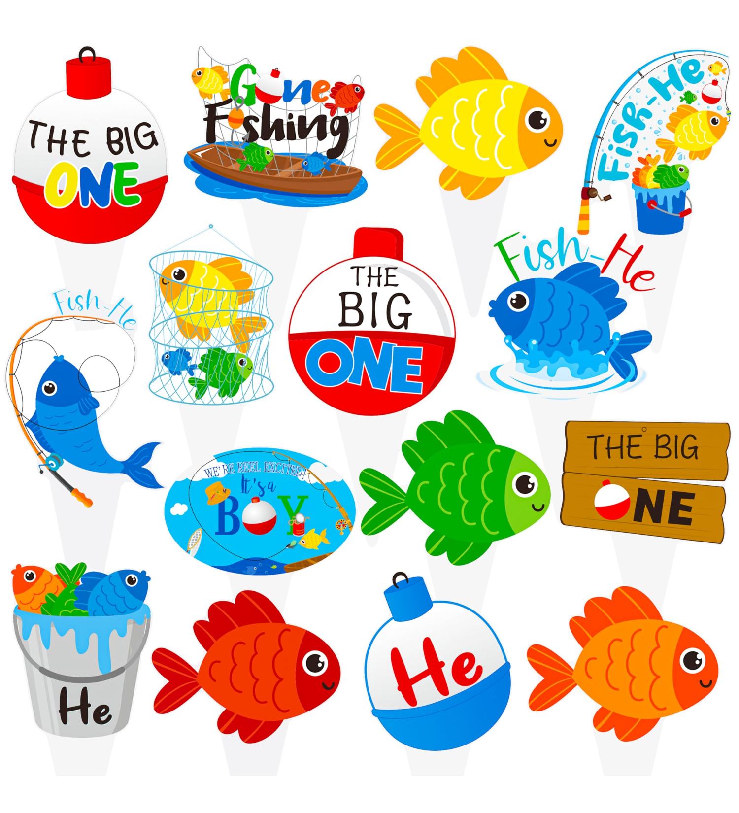 48pcs Gone Fishing Party Cupcake Toppers - Buy Online on SooperMarket.com