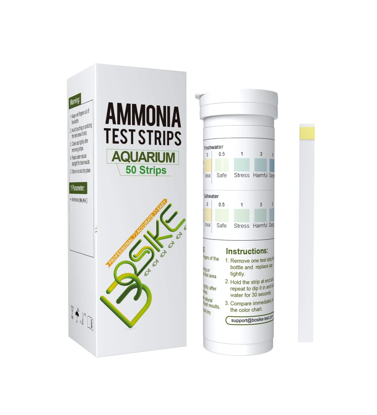 BOSIKE 50 Ammonia Test Kit - 2 in 1 Freshwater & Saltwater Nitrate Testing | Essential Aquarium Accessories for International Shipping - Buy Online on SooperMarket.com