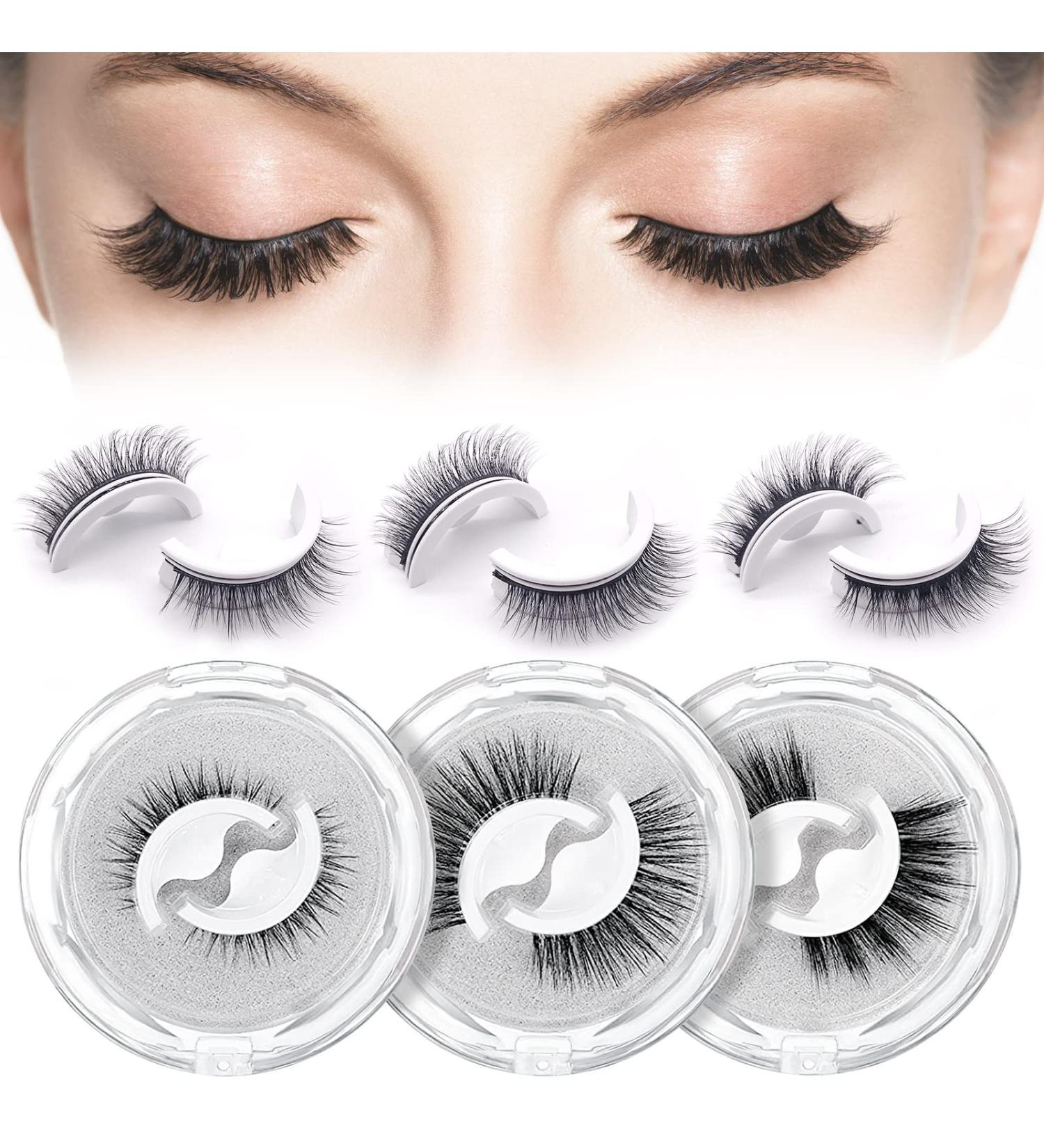 3 Pairs Reusable Self-Adhesive Eyelashes - Waterproof & Natural Look - Easy to Apply - Buy Online on SooperMarket.com
