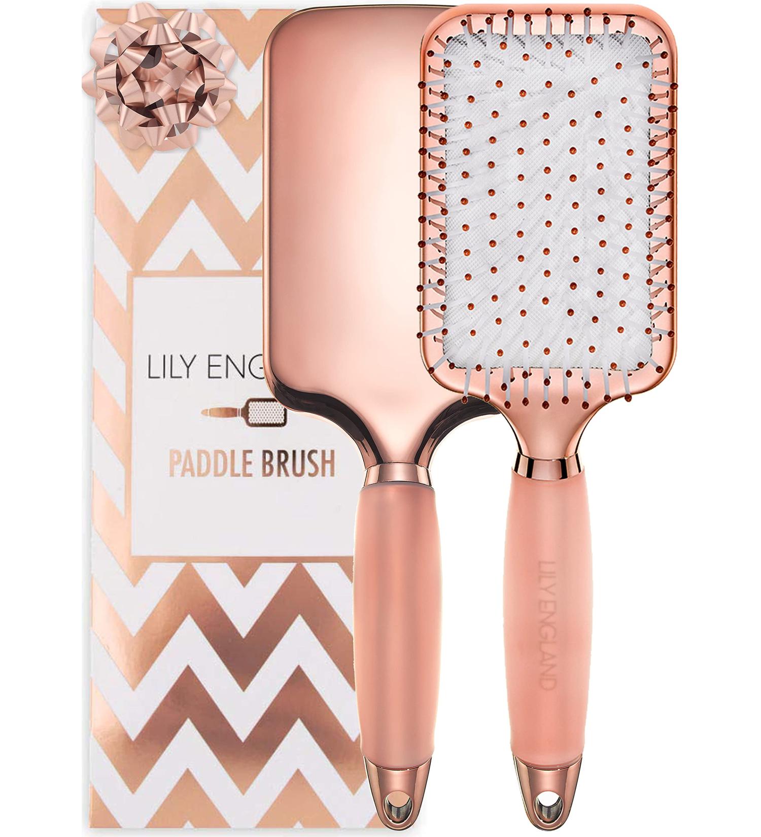 Paddle Brush for Detangling & Styling - Professional Large Hairbrush for All Hair Types - Rose Gold Black by Lily England - Buy Online on SooperMarket.com