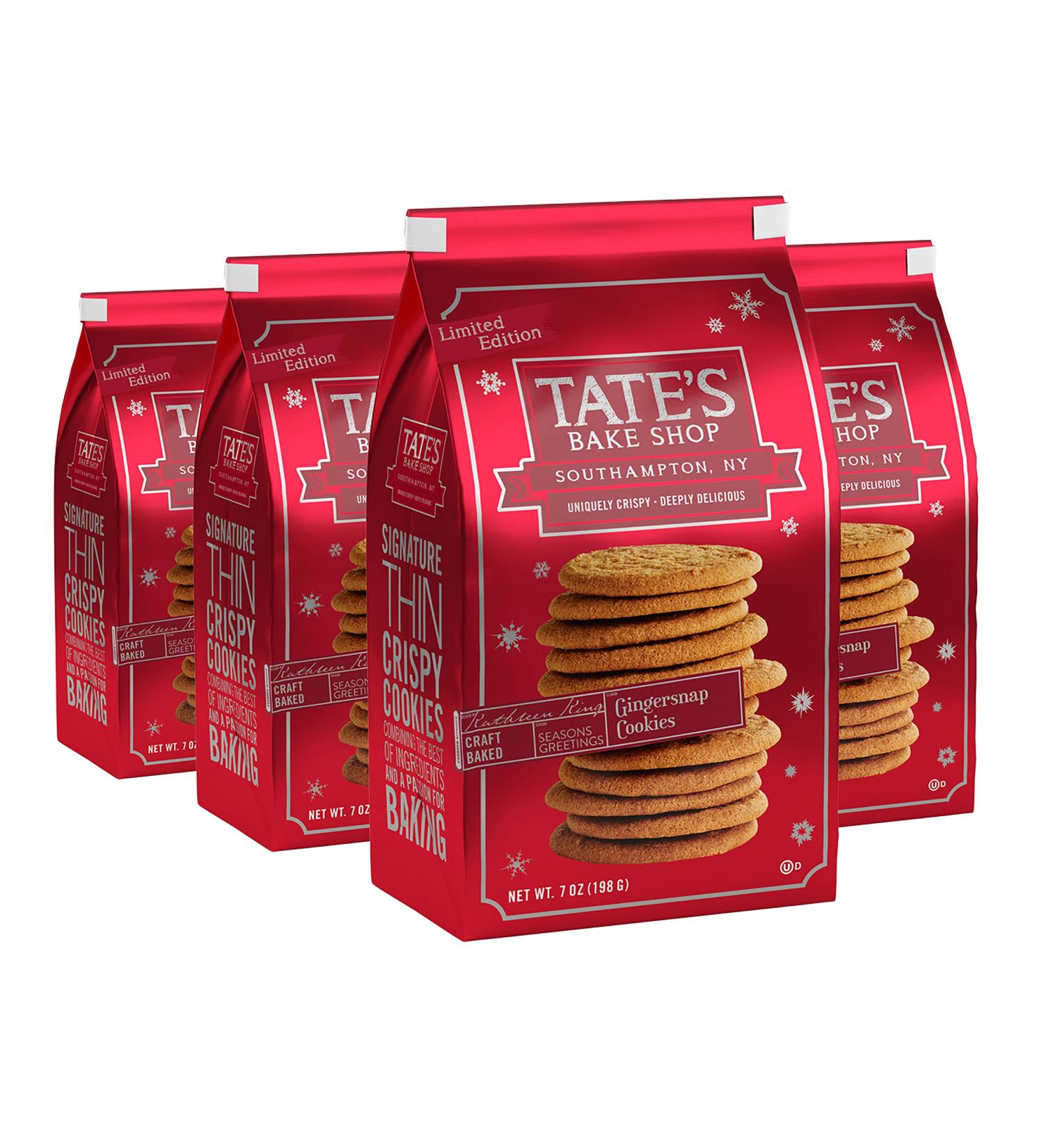 Tates Bake Shop Gingersnap Cookies - Limited Edition Holiday Cookies (4 x 7 oz Bags) - Buy Online on SooperMarket.com
