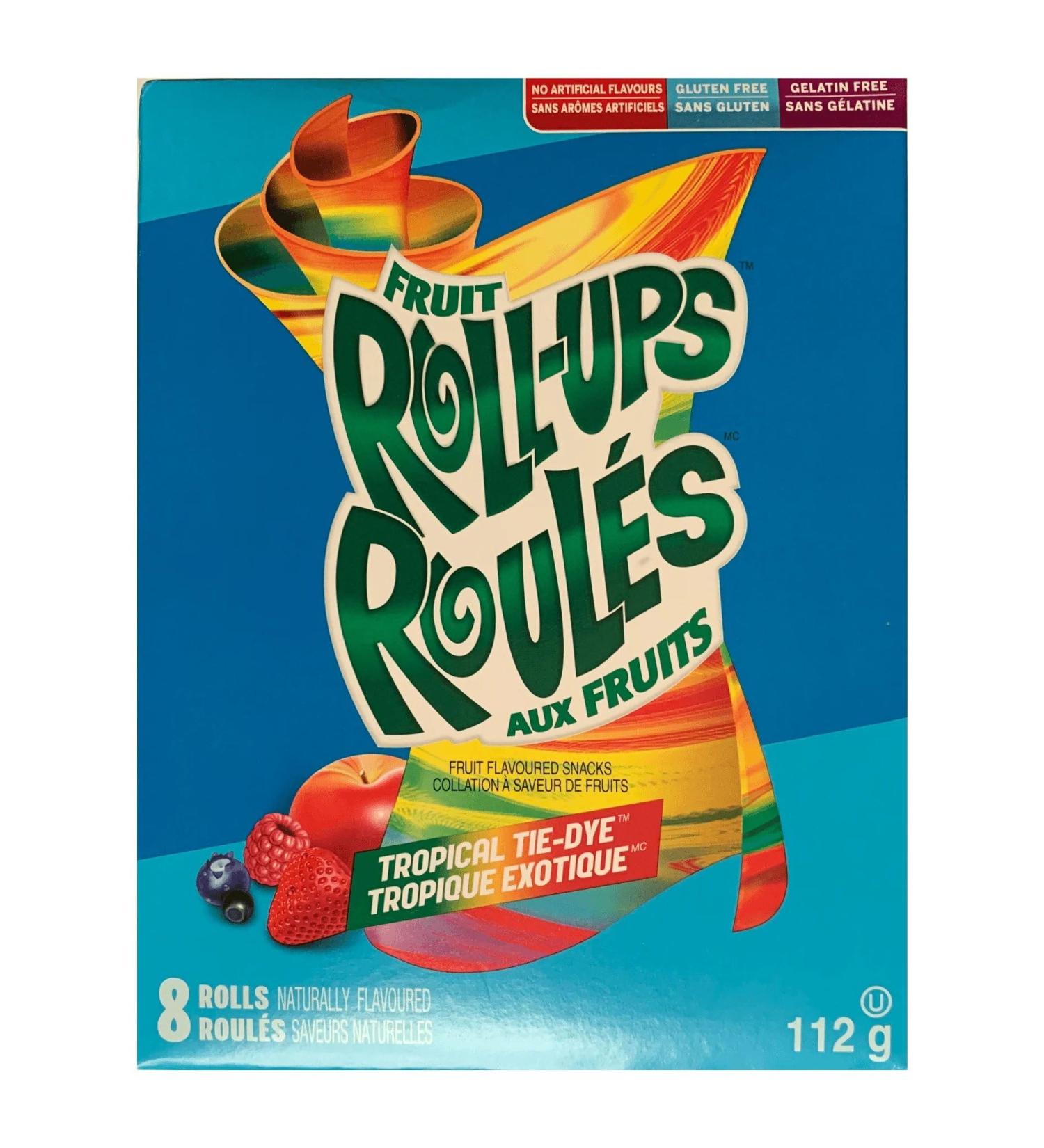 Fruit Roll Ups Fruit Flavored Snacks - Tropical Tie Die - Pack of 8 (112g) - Import - Buy Online on SooperMarket.com