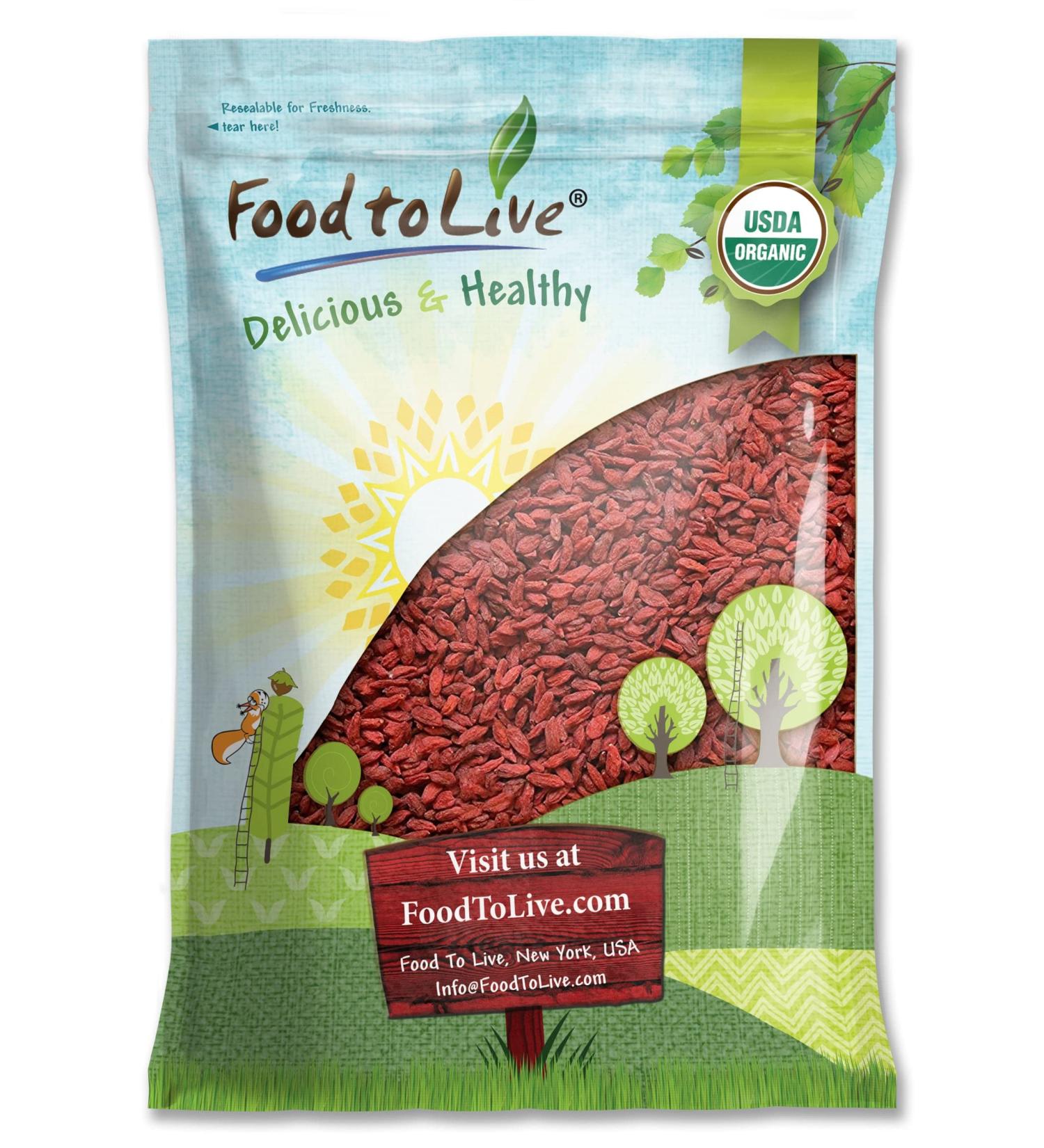 Organic Goji Berries 6 Pounds - Large, Juicy, Non-GMO | Raw Vegan Sirtfood Bulk Goji Berries - 6 Pound Pack - Buy Online on SooperMarket.com