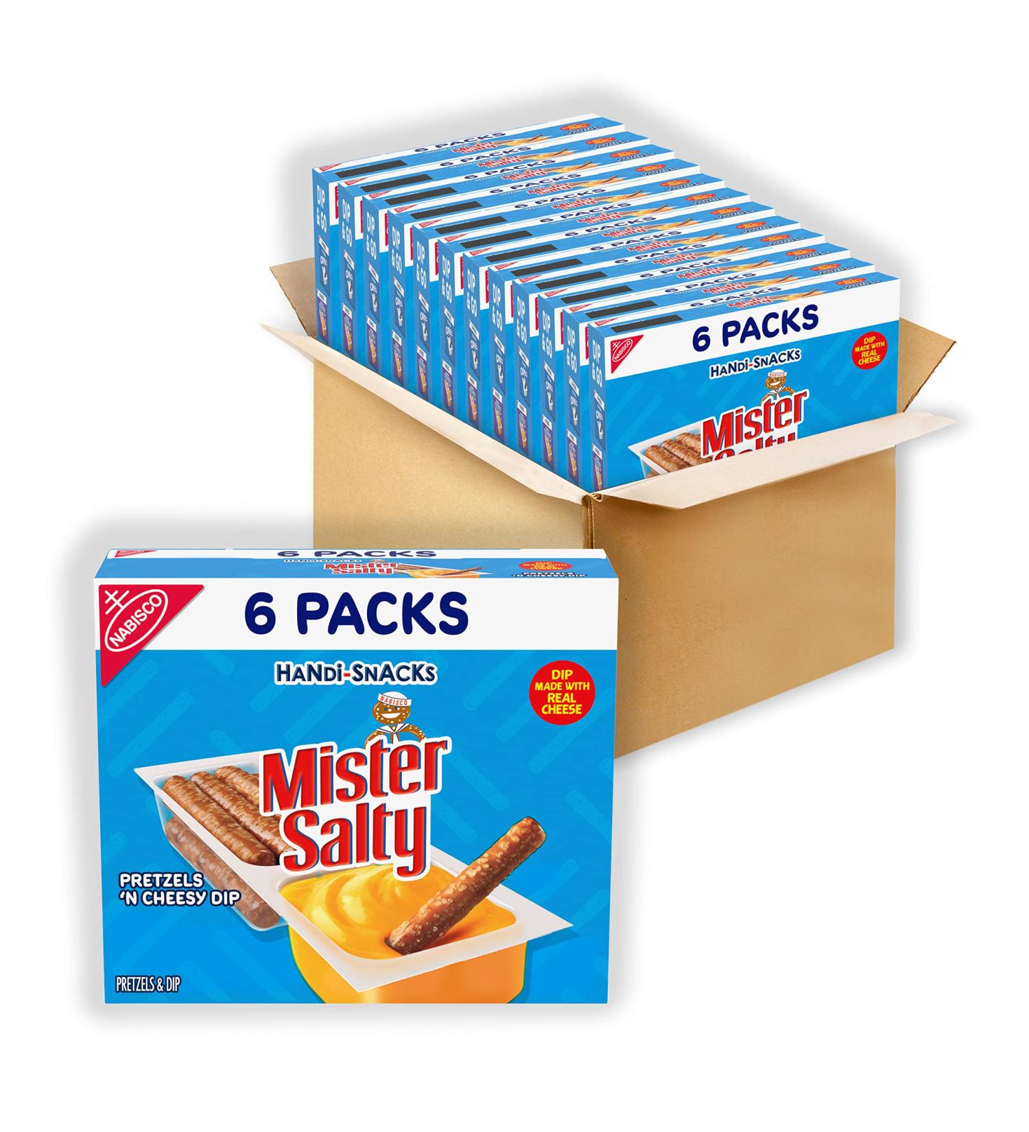 Mr. Salty Pretzels 'N Cheesy Dip Snack Packs - 72 Packs, 12 Boxes - Delicious Savory Snack for On-The-Go Convenience - Buy Online on SooperMarket.com