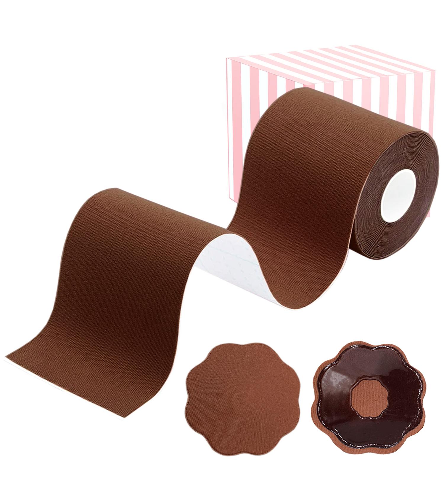 XL Breast Lift Tape for A-G(DD) Cup Brown - BoobTape for Large Breasts, Body & Athletic Support with Nipple Cover - Booby Tape Solution - Buy Online on SooperMarket.com