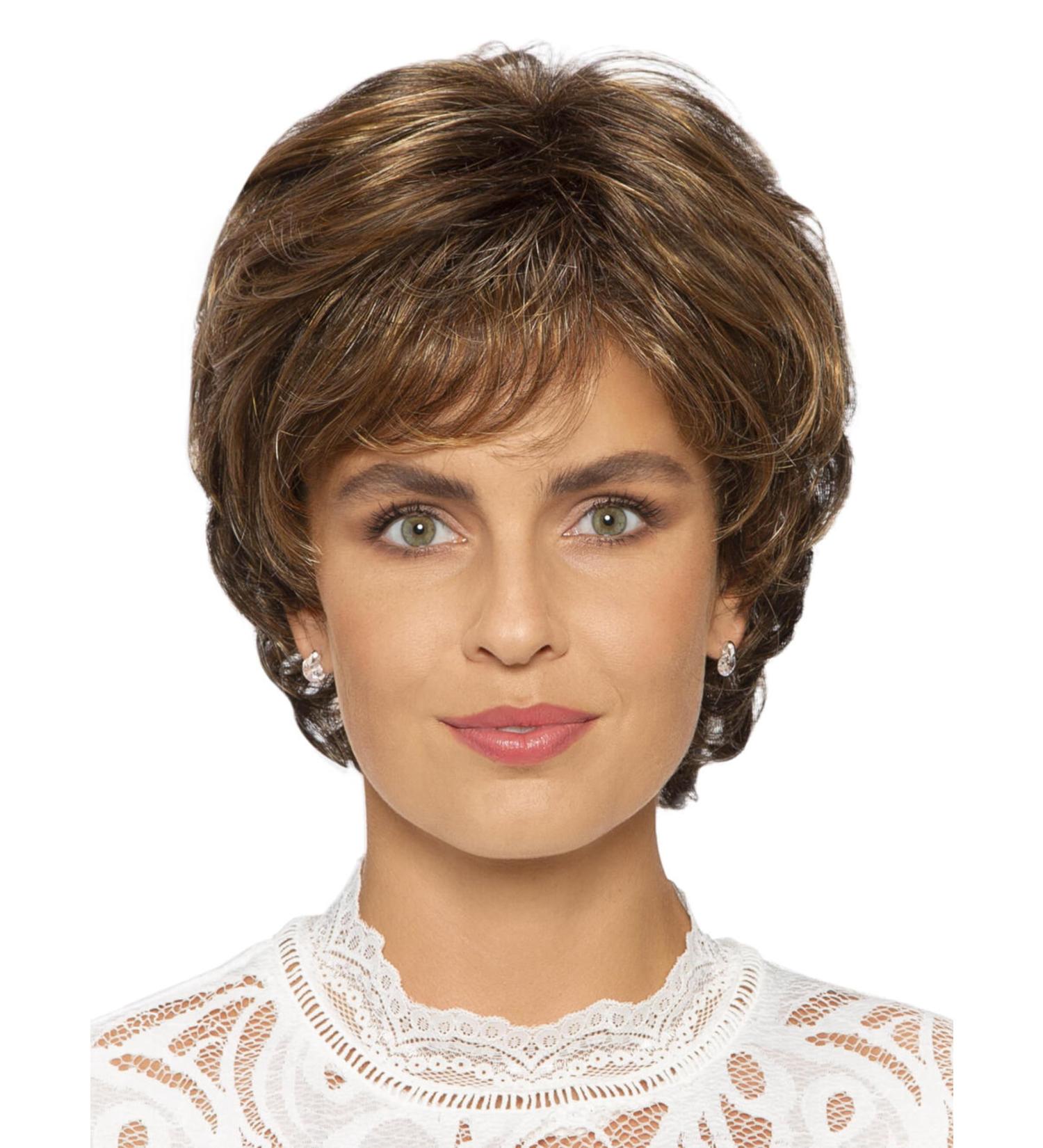 Lofty Wig Jasmin | High-Quality Synthetic Hair Wig | Realistic Medium Brown/Copper Maroon Highlights - International Shipping Available - Buy Online on SooperMarket.com