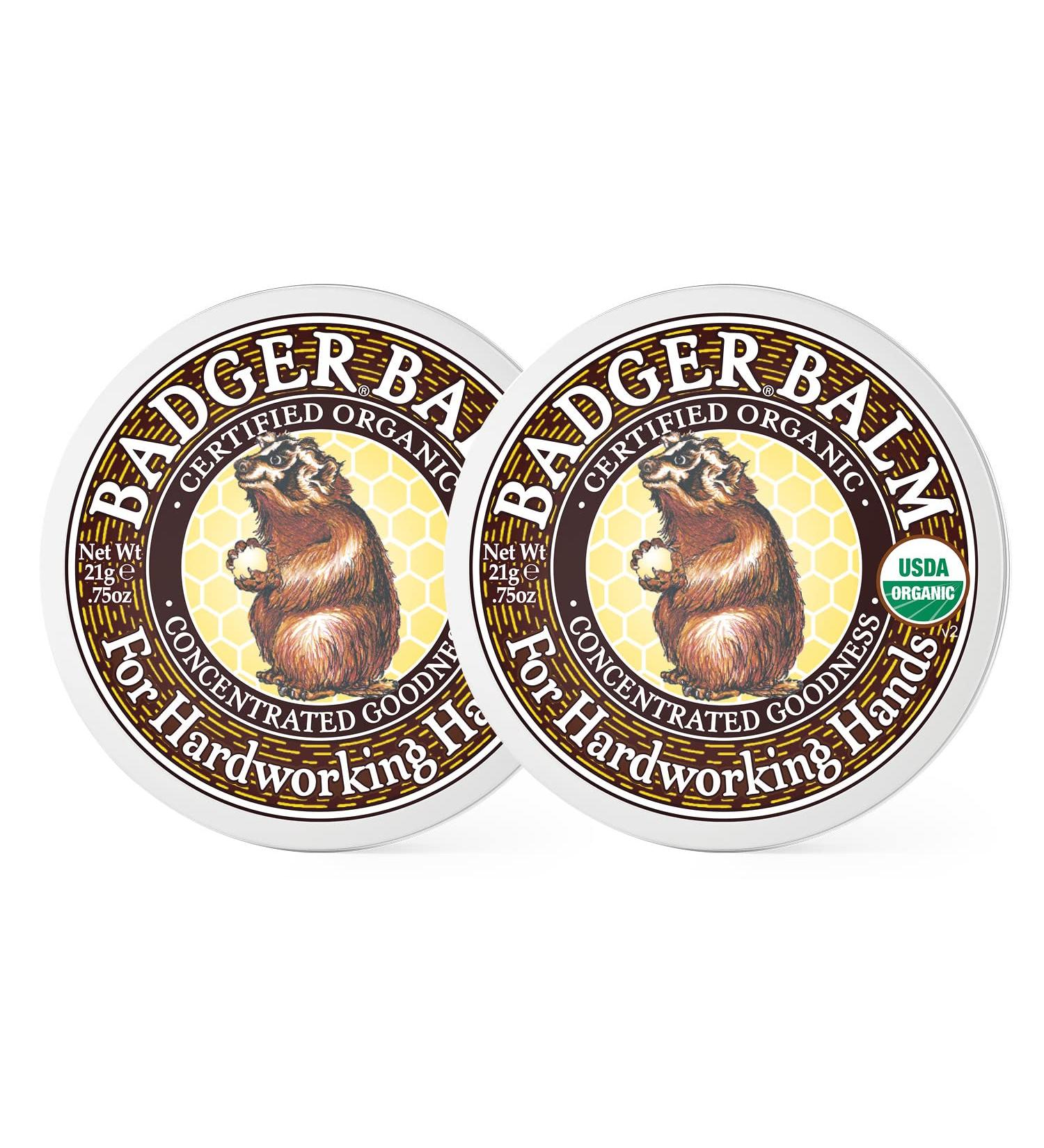 Badger Aloe Vera & Wintergreen Healing Balm for Dry, Hardworking Hands - Certified Organic Hand Repair Balm, 0.75 oz (2 Pack) - Buy Online on SooperMarket.com
