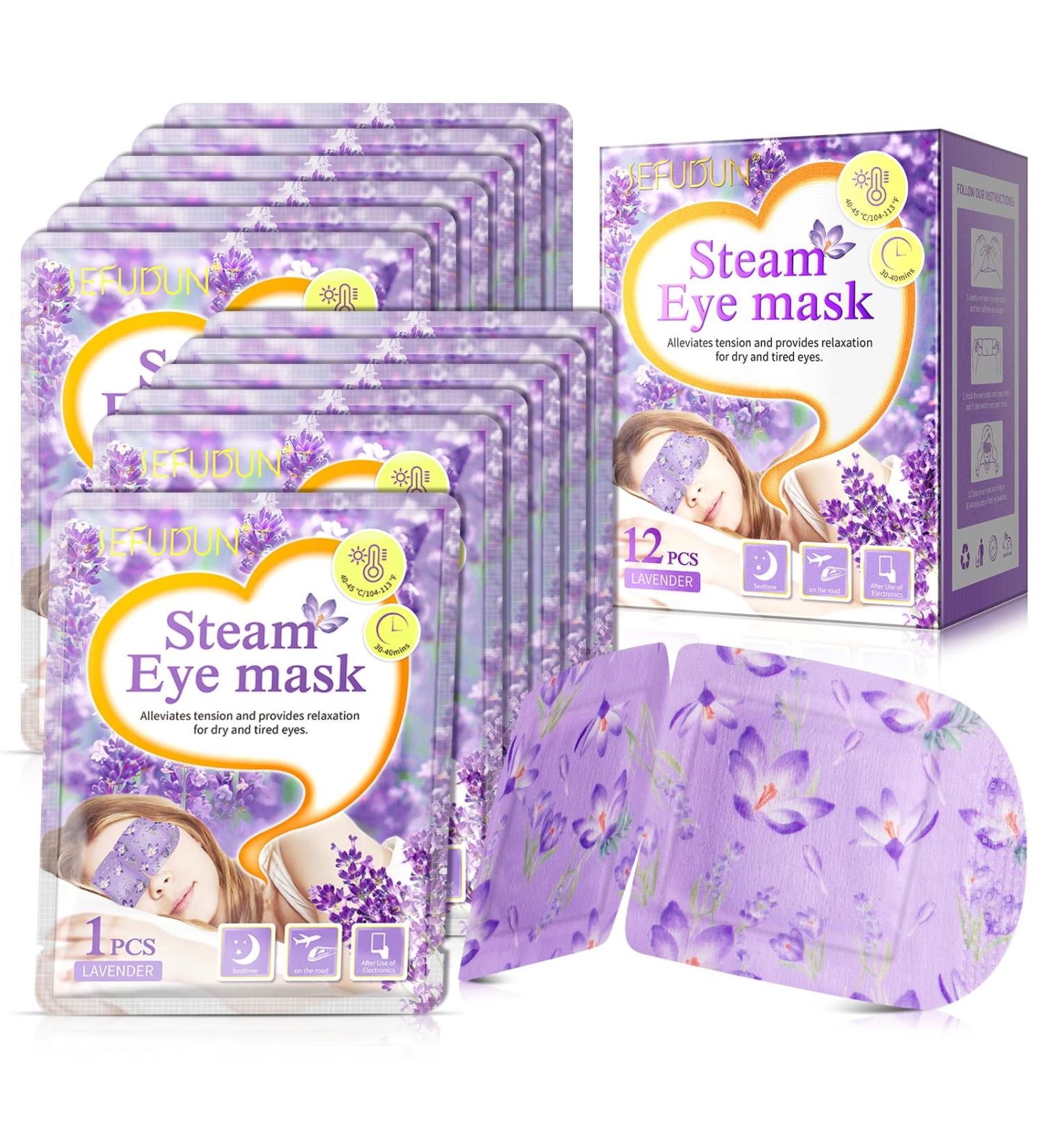 12 Packs Steam Eye Masks for Dry Eyes Lavender Heated Eye Mask Disposable Warm Compress for Eyes Eye Compress Moist Heat Relieve Eye Fatigue for Dark Circles Puffy Eyes - Buy Online on SooperMarket.com