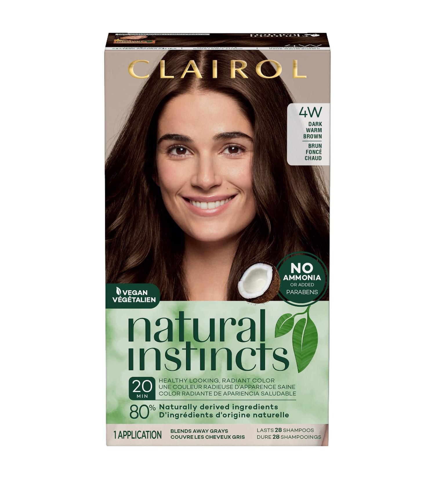 Clairol Natural Instincts Demi-Permanent Hair Dye 4W Dark Warm Brown - 5.85 Fl Oz - Buy Online on SooperMarket.com