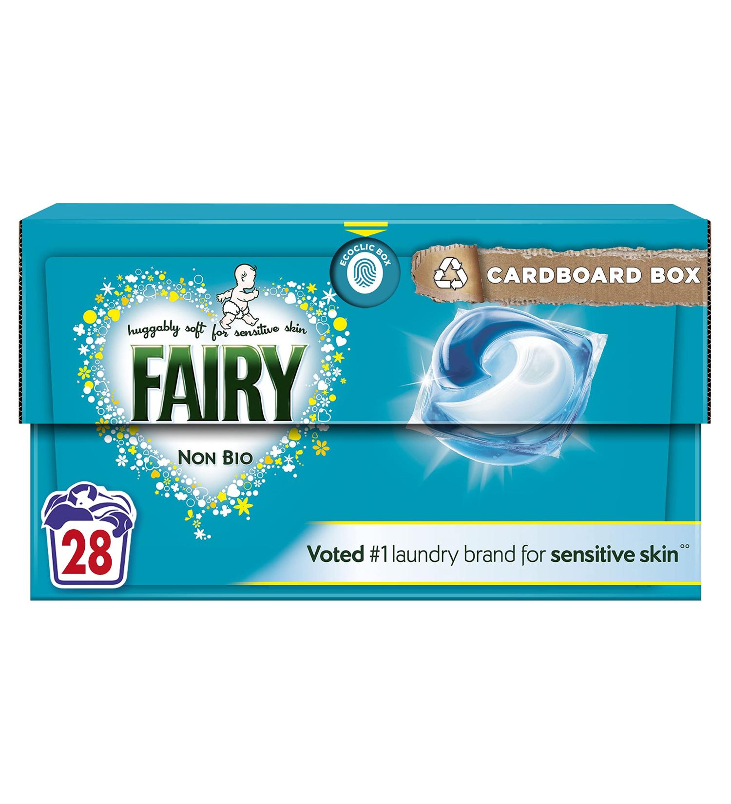 Fairy Non Bio All-in-1 PODS Laundry Detergent Washing Liquid Tablets / Capsules 112 Washes (4x28) Huggably Soft For Sensitive Skin - Buy Online on SooperMarket.com