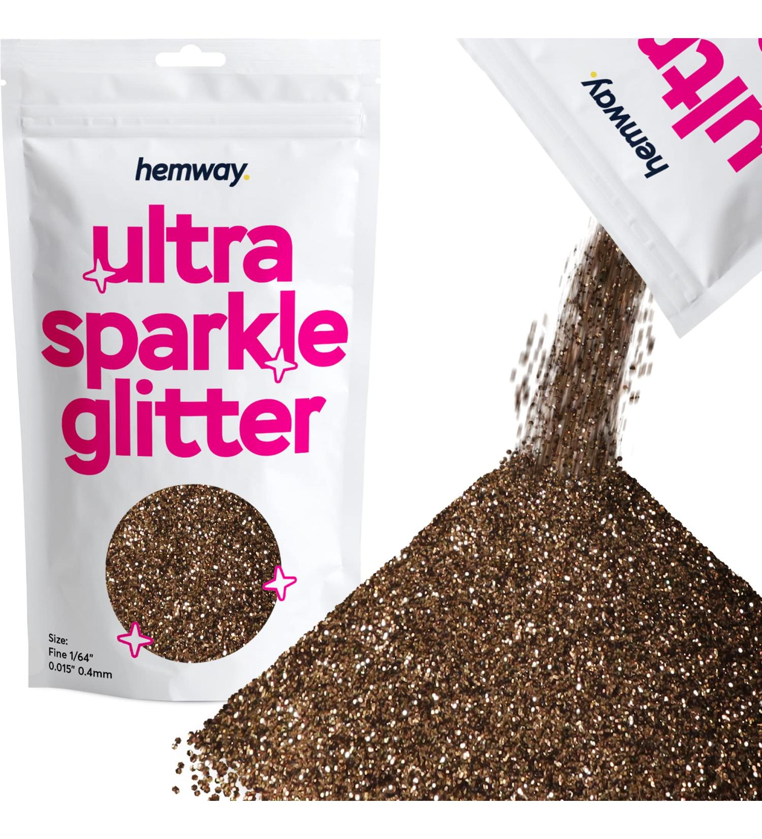 Hemway Premium Bronze Brown Ultra Sparkle Glitter - Fine 100g/3.5oz for Crafts, Nails, Resin & More - Buy Online on SooperMarket.com