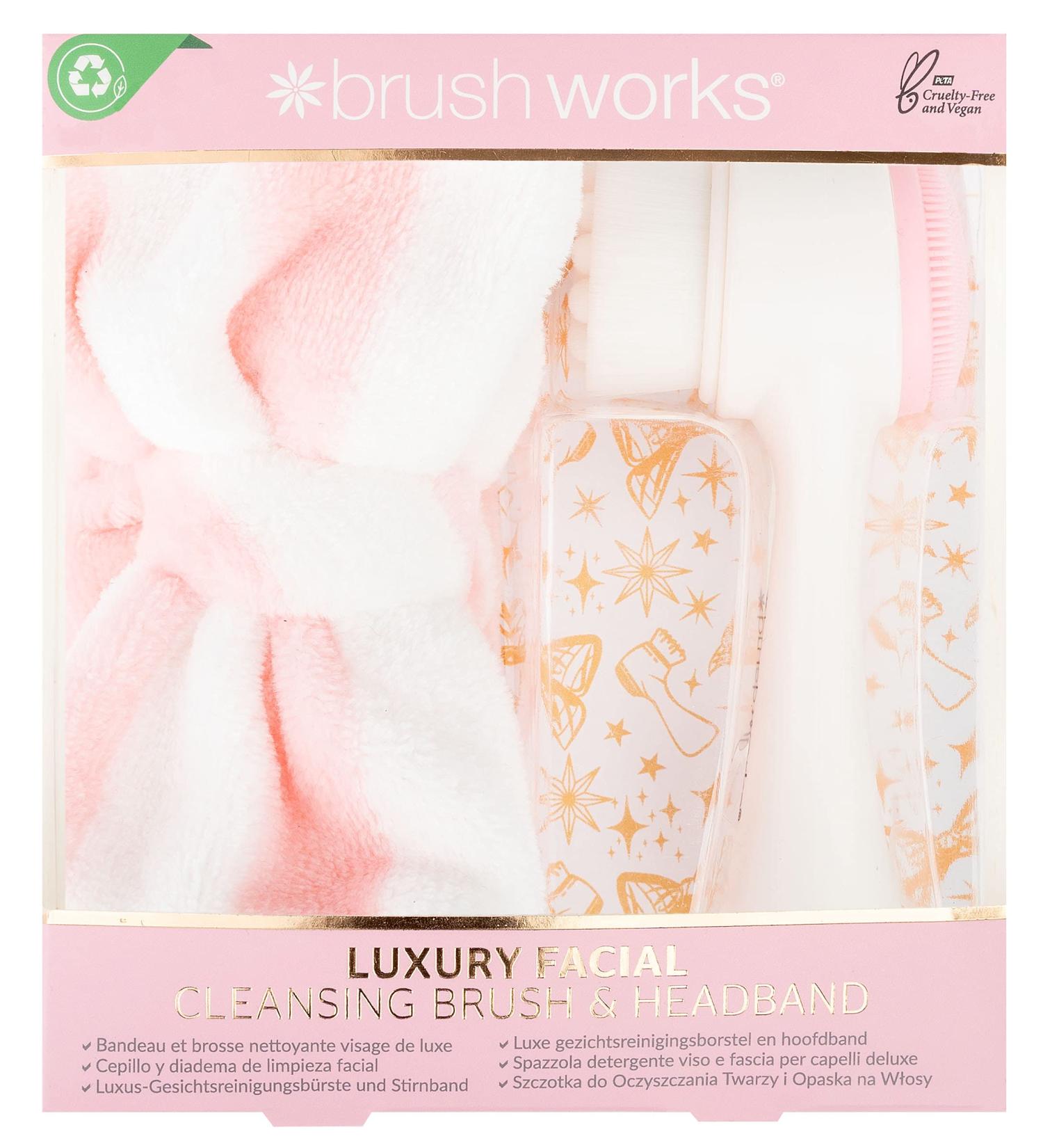 Brushworks Luxury Facial Cleansing Brush & Headband Pink One Size - Buy Online on SooperMarket.com