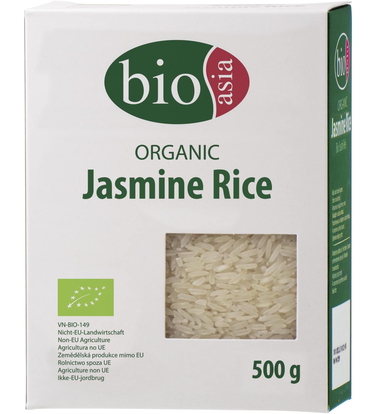 BIOASIA Organic Jasmine Rice - Long Grain Perfect for Various Dishes | 500g Pack - Premium Quality Rice for International Shipping - Buy Online on SooperMarket.com