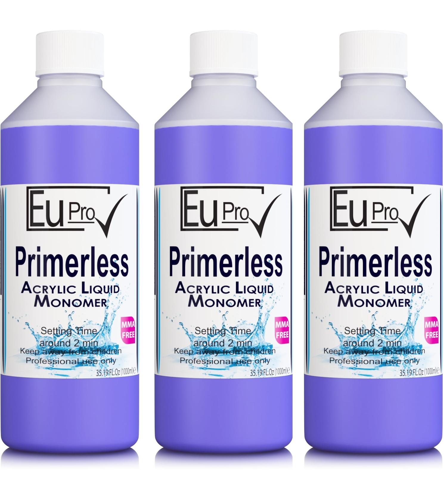 Eu Pro Primerless. Built in Primer Acrylic Liquid Monomer salon Sculpting Nails need powder to work (3 ltr) 100.00 ml (Pack of 1)