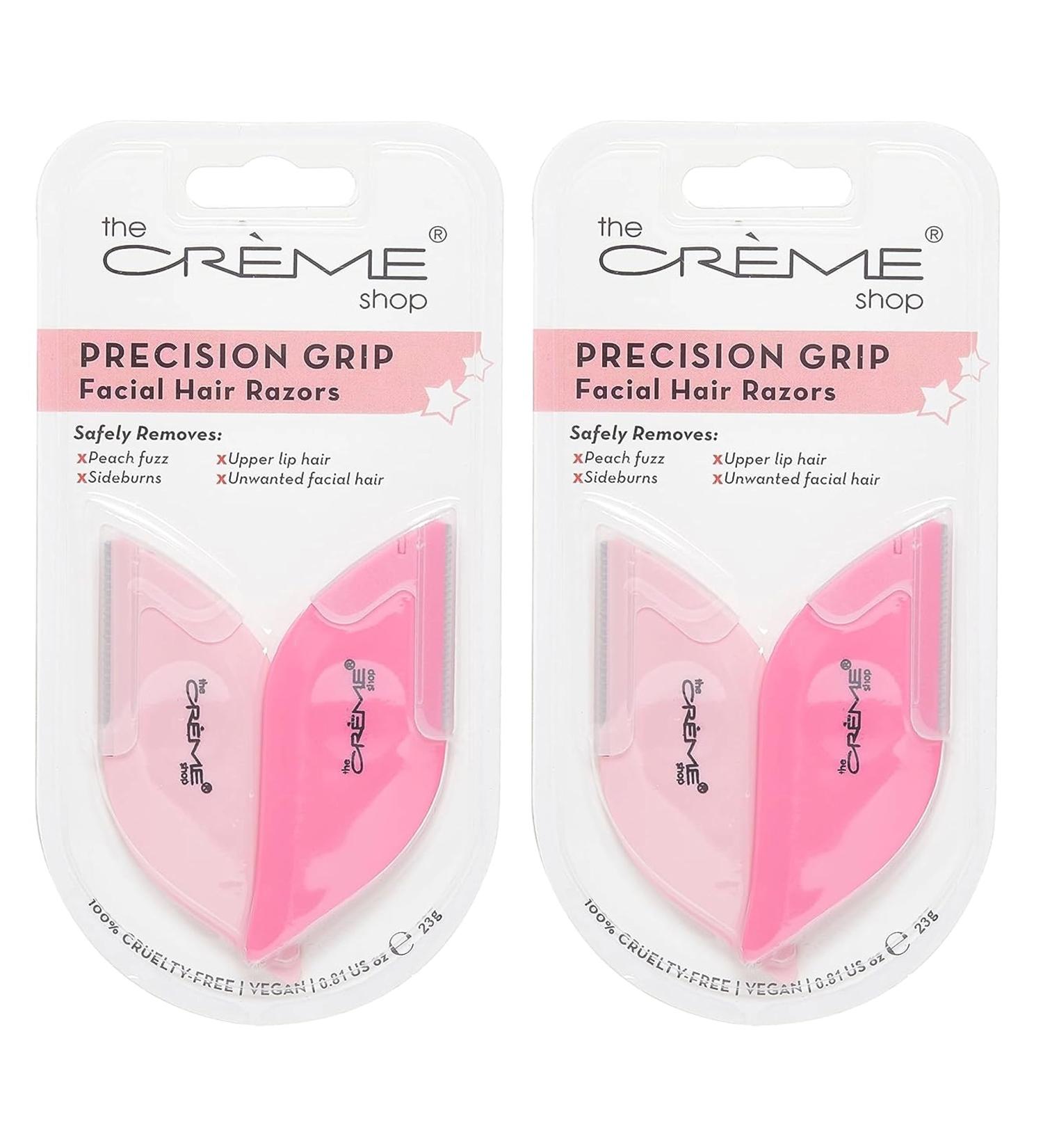 Buy The Creme Shop Precision Grip Facial Hair Razors - Multipurpose Dermaplaning Tool for Easy Eyebrow & Facial Hair Removal | Set of 2 - Buy Online on SooperMarket.com
