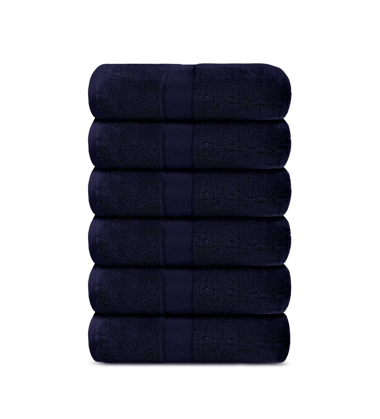 Lavish Touch Hand Towels - Luxury Spa Quality 100% Cotton 600 GSM Pack of 6 | Soft, Highly Absorbent Midnight Hand Towels for Bathroom, Kitchen, Hotel, Gym - Buy Online on SooperMarket.com