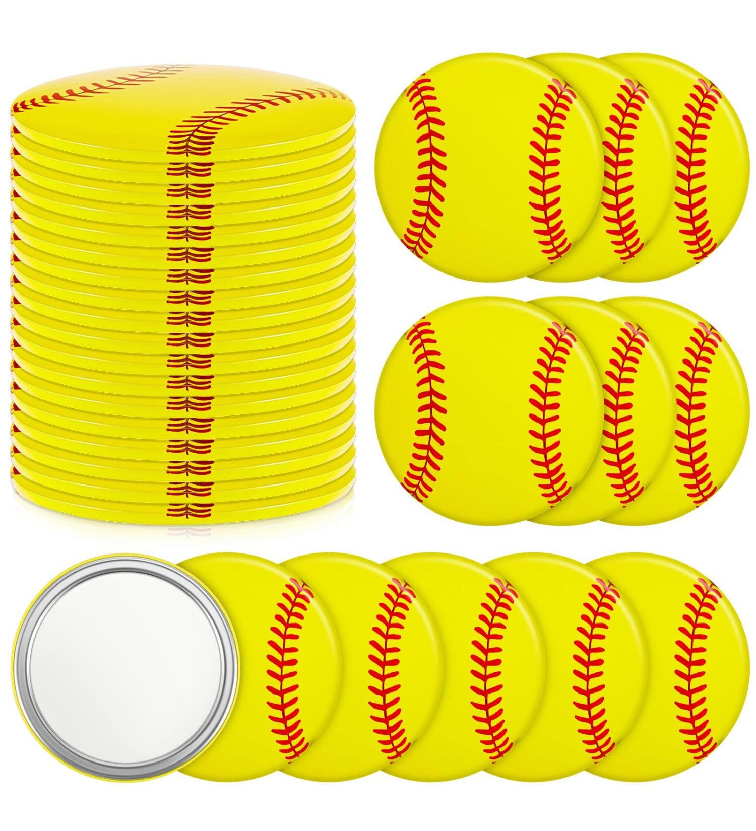 Softball Compact Mirror Set - 18 Pcs Makeup Mini Mirrors for Girls | Sport Party Supplies & Gifts | Portable Pocket Mirror for Women - 2.76 Inch - Buy Online on SooperMarket.com