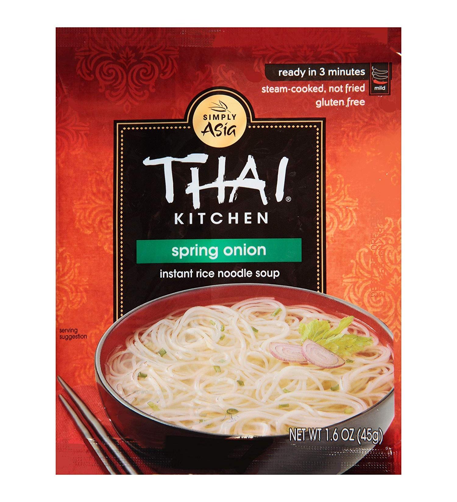 Thai Kitchen Gluten Free Spring Onion Instant Rice Noodle Soup 1.6 oz (Pack of 12) - Authentic Thai Flavor | Easy to Prepare - Buy Online on SooperMarket.com