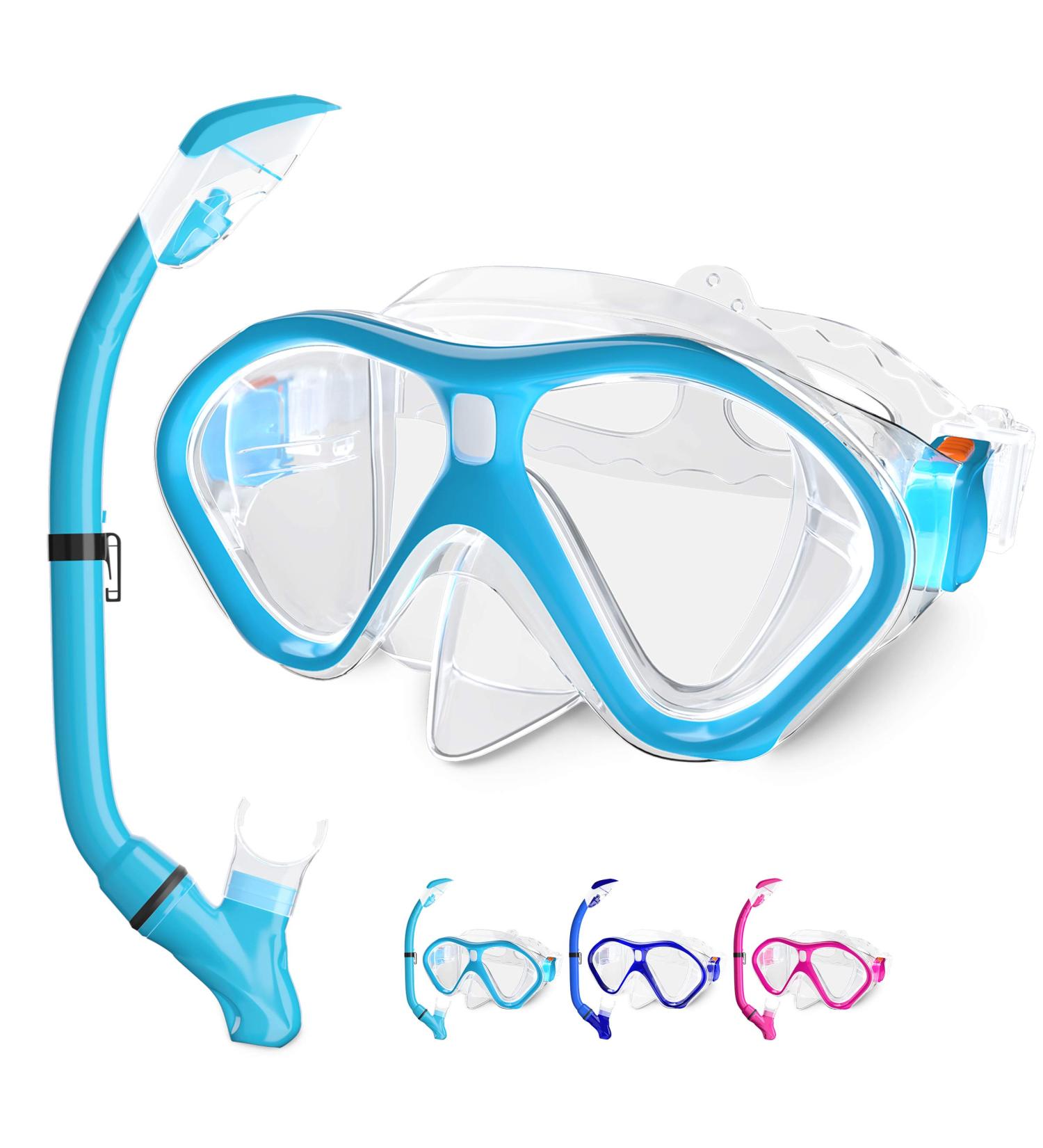 Tongtai Kids Snorkeling Gear Set - Snorkel Mask & Dry Snorkel - Light Blue - Buy Online on SooperMarket.com