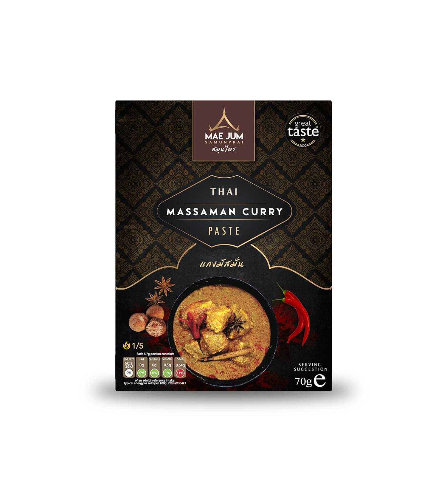 Authentic Thai Massaman Curry Paste (6 x 70g) by Mae Jum | Great Taste Award Winner 2020 - Buy Online on SooperMarket.com