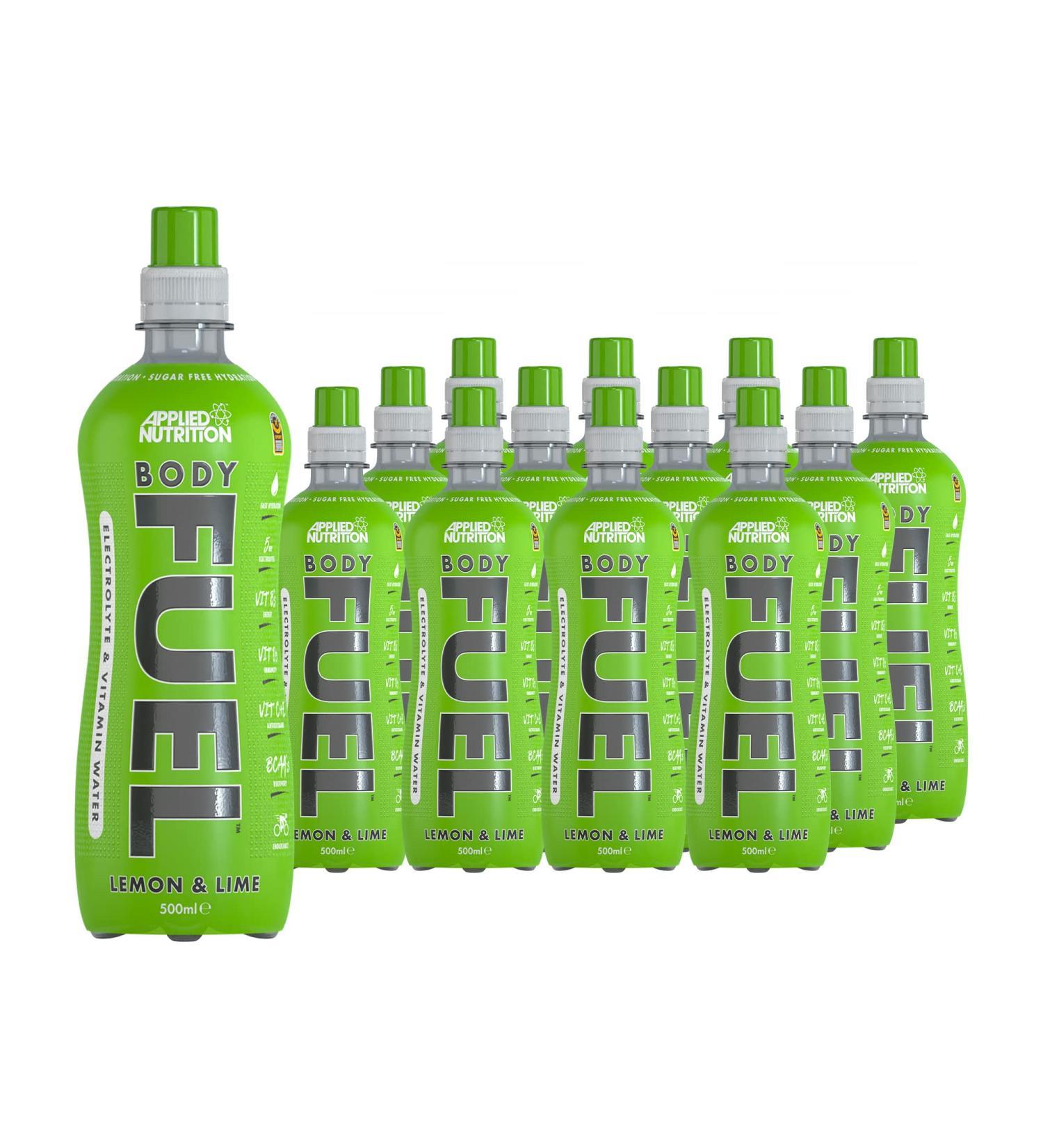 Applied Nutrition BodyFuel Electrolyte Water with BCAAs and Vitamins - Lemon & Lime Flavor (12 x 500ml) - Buy Online on SooperMarket.com